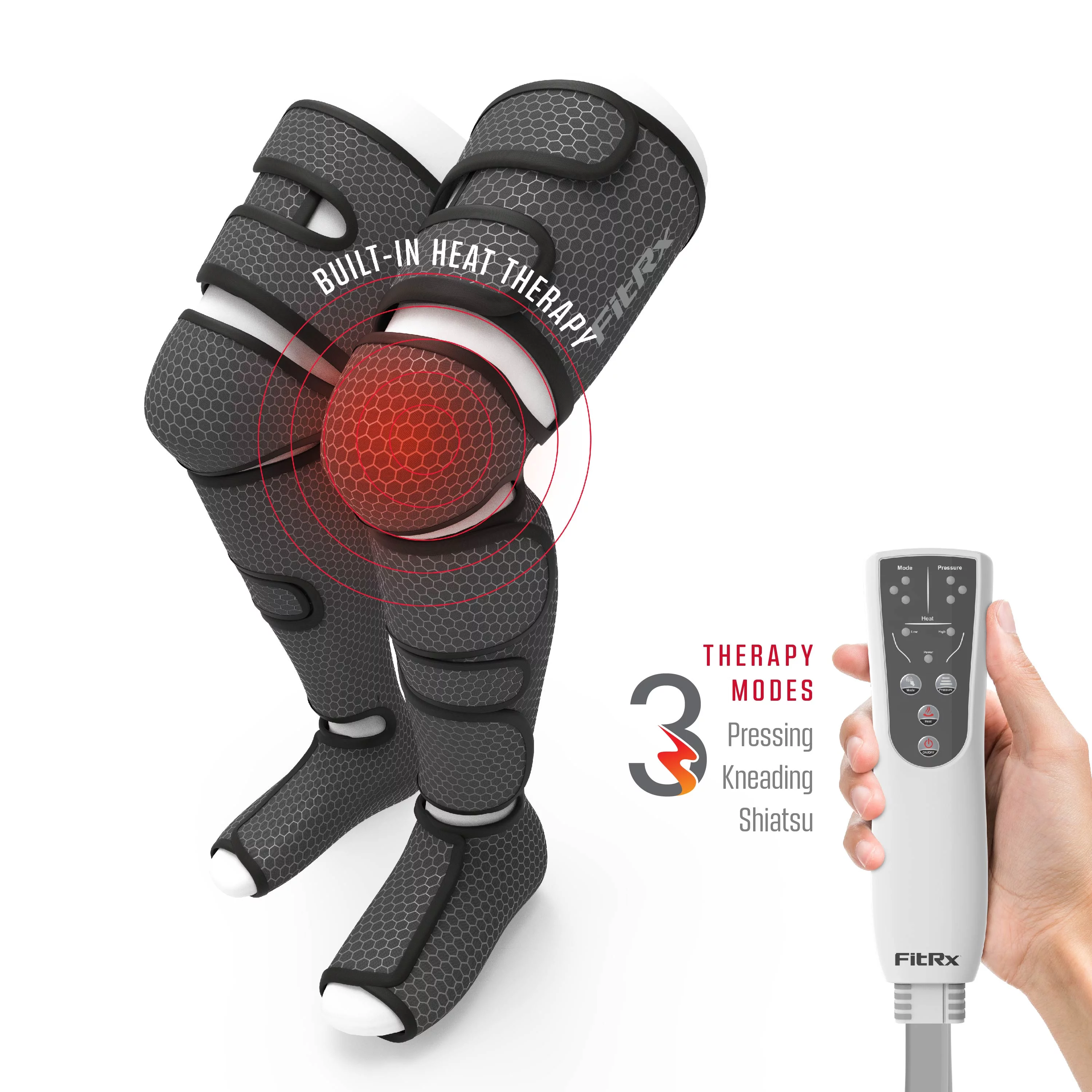 FitRx RecoverMax Leg Massager, Heated Compression Leg and Foot Massager with Multiple Massage, Intensity, and Heat Levels - Womvr