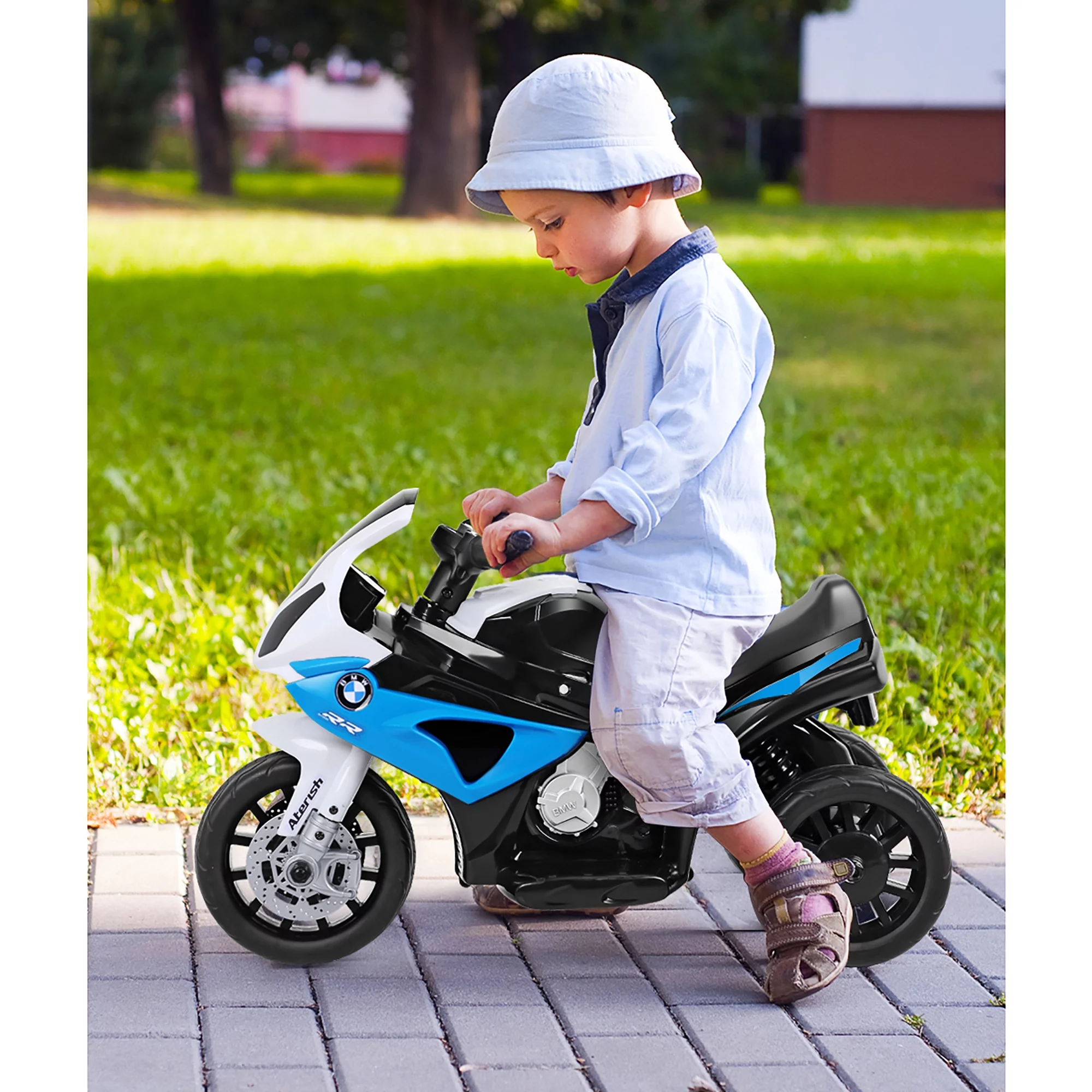 Costway Kids Ride On Motorcycle BMW Licensed 6V Electric 3 Wheels Bicycle with Music & Light (Suitable for 18-36 Months Age) - Womvr
