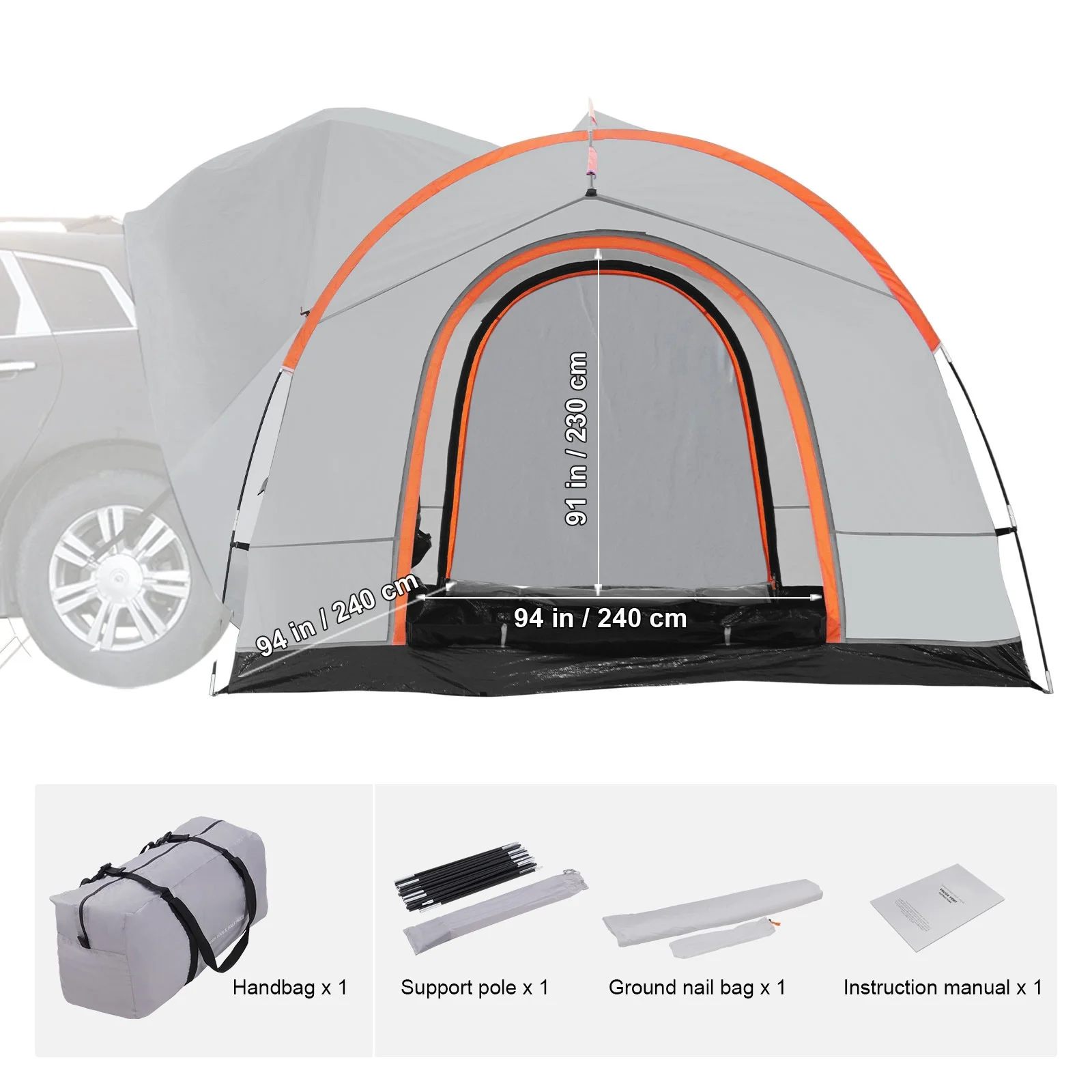 BENTISM SUV Camping Tent 8-8 Ft Waterproof Pickup SUV Tent with Rainfly Carry Bag Car Canopy Shelter for Camping Outdoor Travel - Womvr