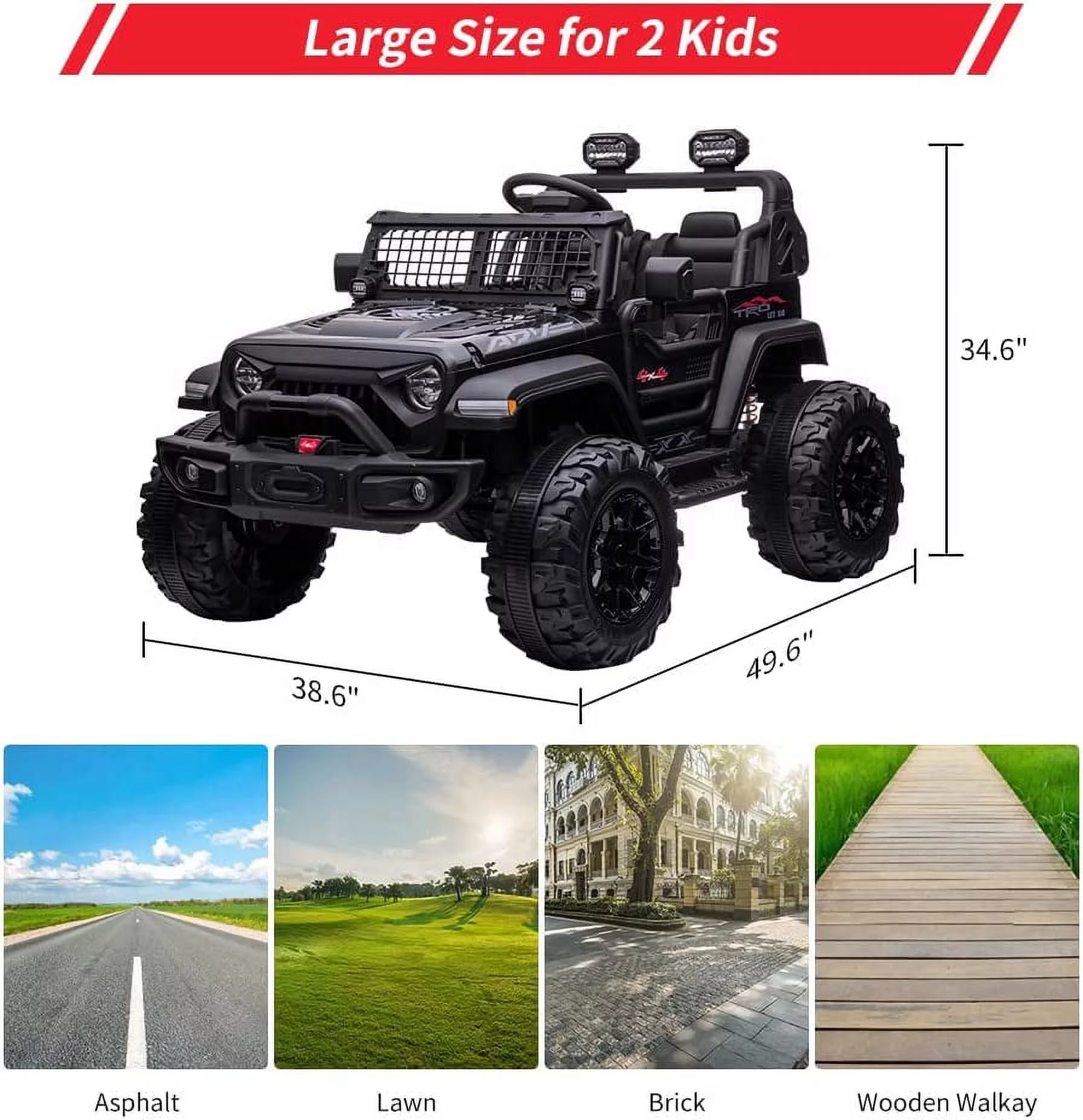 EastVita 24V Kids Ride on Car with Remote Control Ride on Toys 2 Seats 20