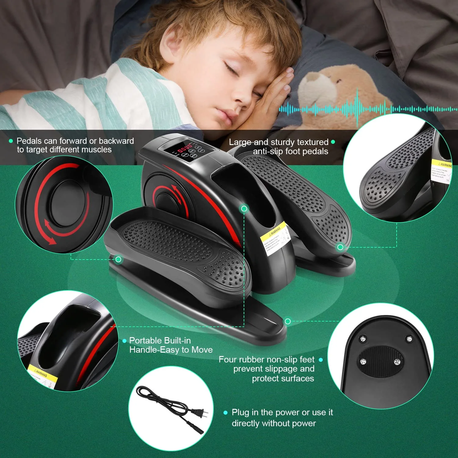 ANCHEER Under Desk Elliptical Machine Electric Seated Pedal Exerciser, Quiet & Compact Mini Elliptical Trainer with LCD Display Monitor and Remote Control, Home Office Leg Exerciser for Seniors,Adult - Womvr