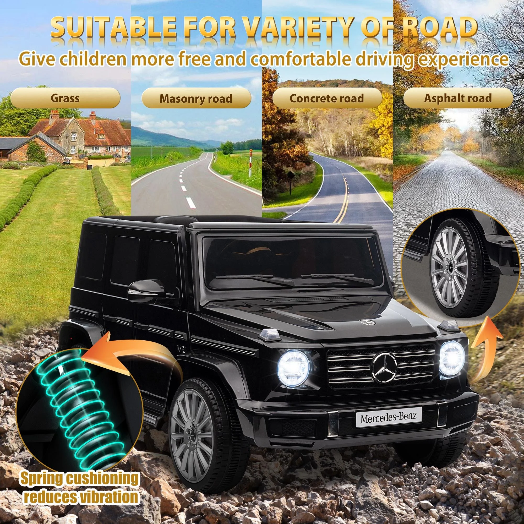 24V Ride on Car with Remote Control for Kids Mercedes Benz Ride on Car Toy for Boys and Girls 3-6 Years Old, Electric Vehicle, Bluetooth, LED Light, White - Womvr