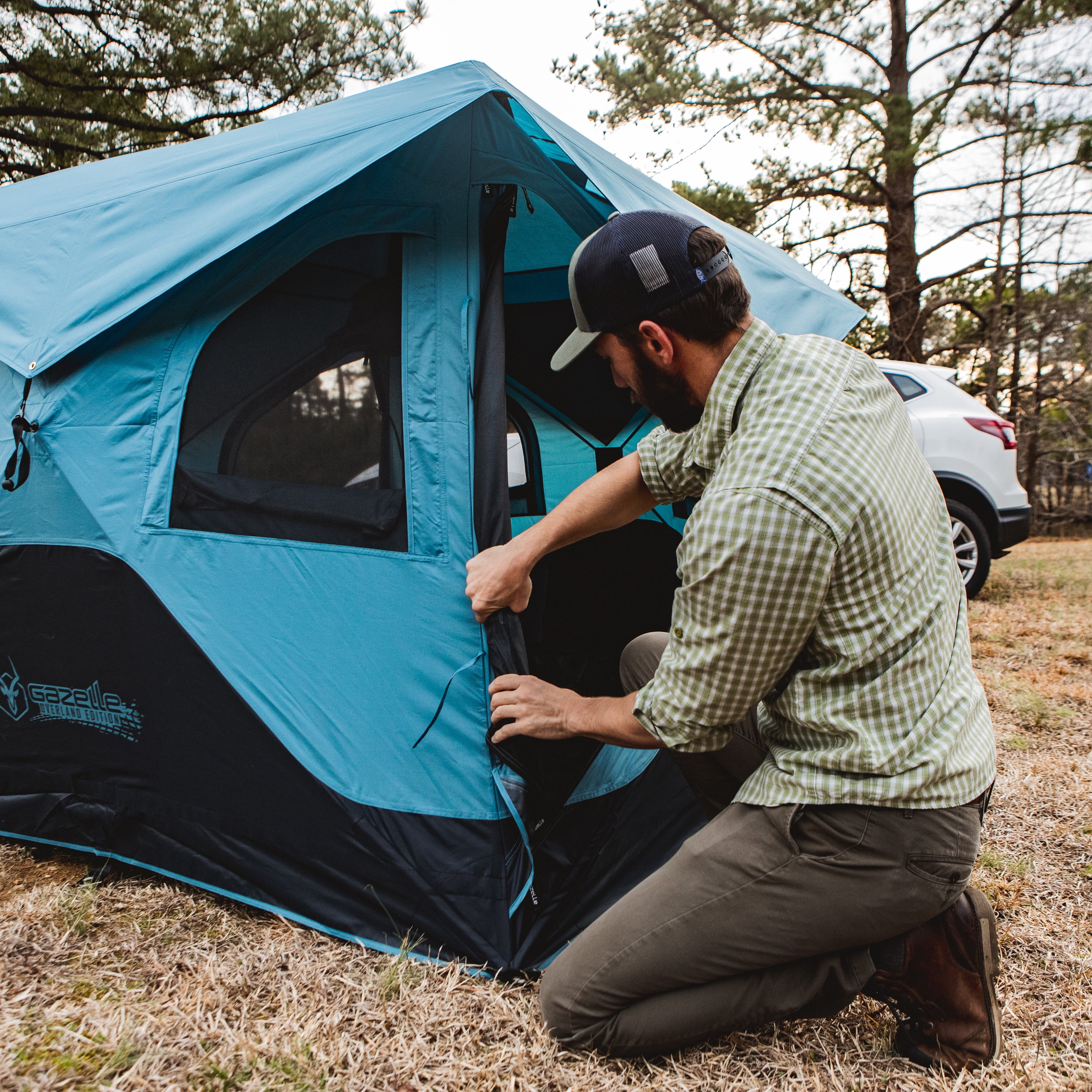 Gazelle Tents?, T3X  Portable Hub Tent, Overland Edition, 3-Person, Pacific Blue, GT302PB - Womvr
