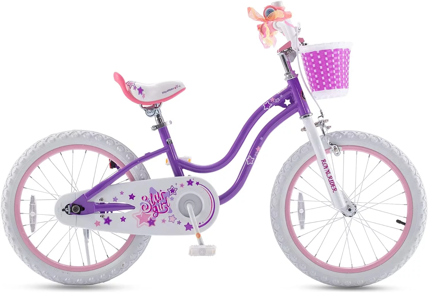 Royalbaby Girls Kids Bike Stargirl 18 In. Bicycle Basket Kickstand Blue Child's Cycle - Womvr