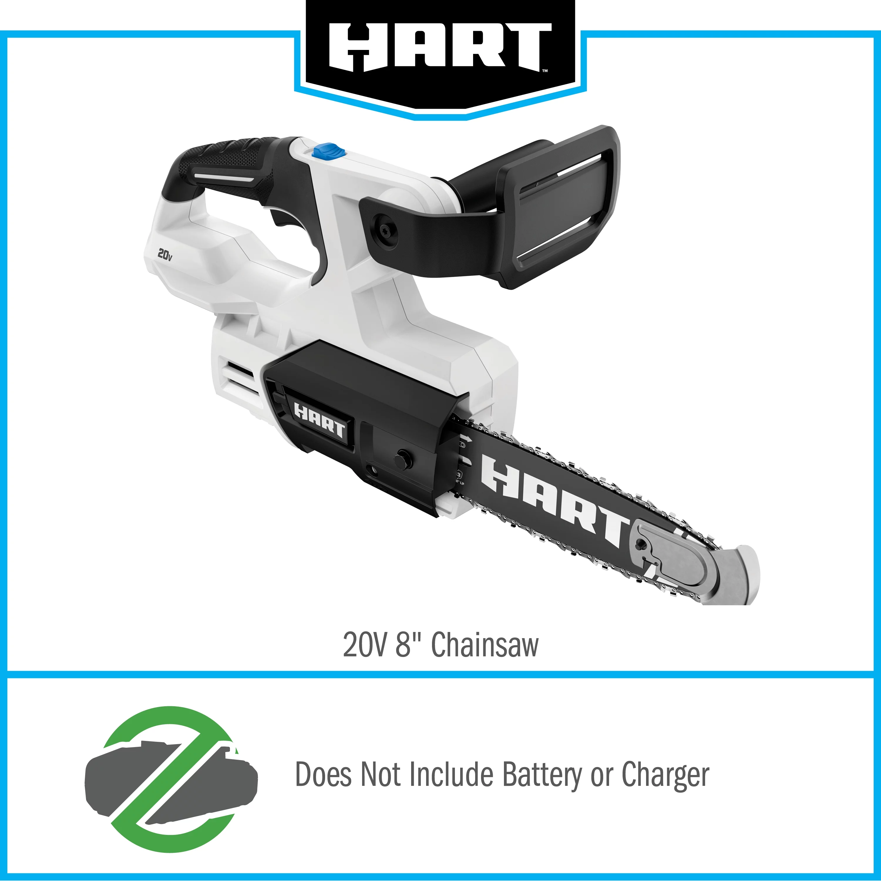 HART 20-Volt 8-inch Battery-Powered Pruning Chainsaw Kit, (1) 2.0Ah Lithium-Ion Battery - Womvr