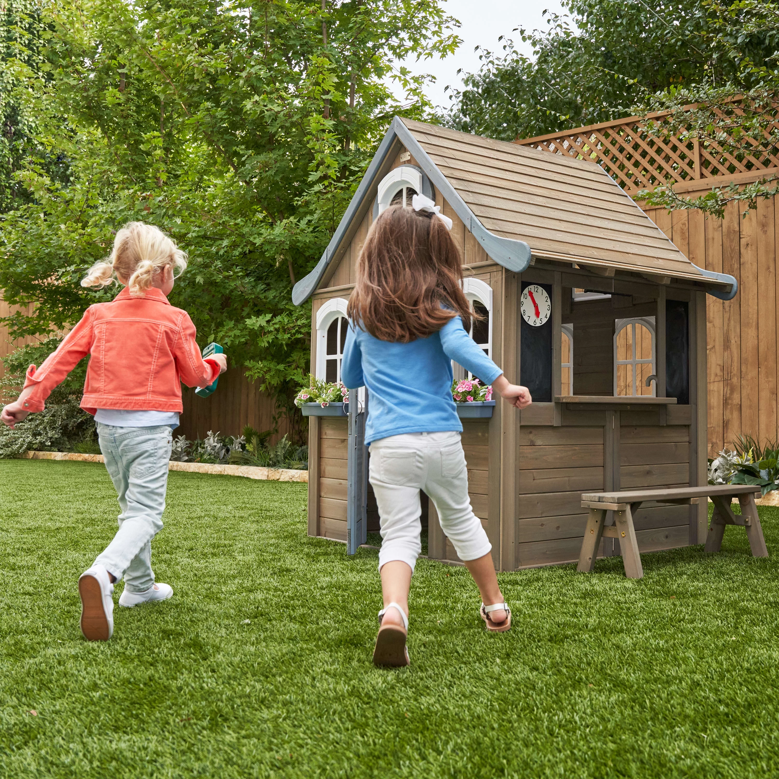 KidKraft Forestview II Wooden Outdoor Playhouse with Kitchen - Womvr