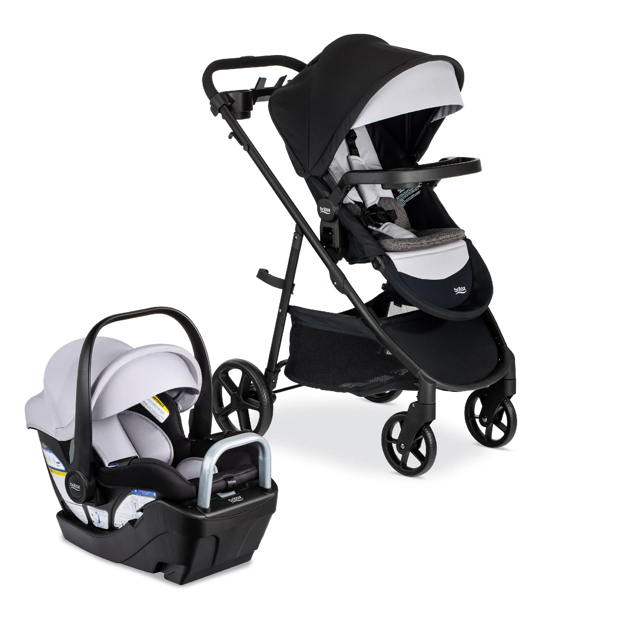 Britax Willow Brook S+ Baby Travel System, Infant Car Seat and Stroller Combo, Graphite Onyx - Womvr