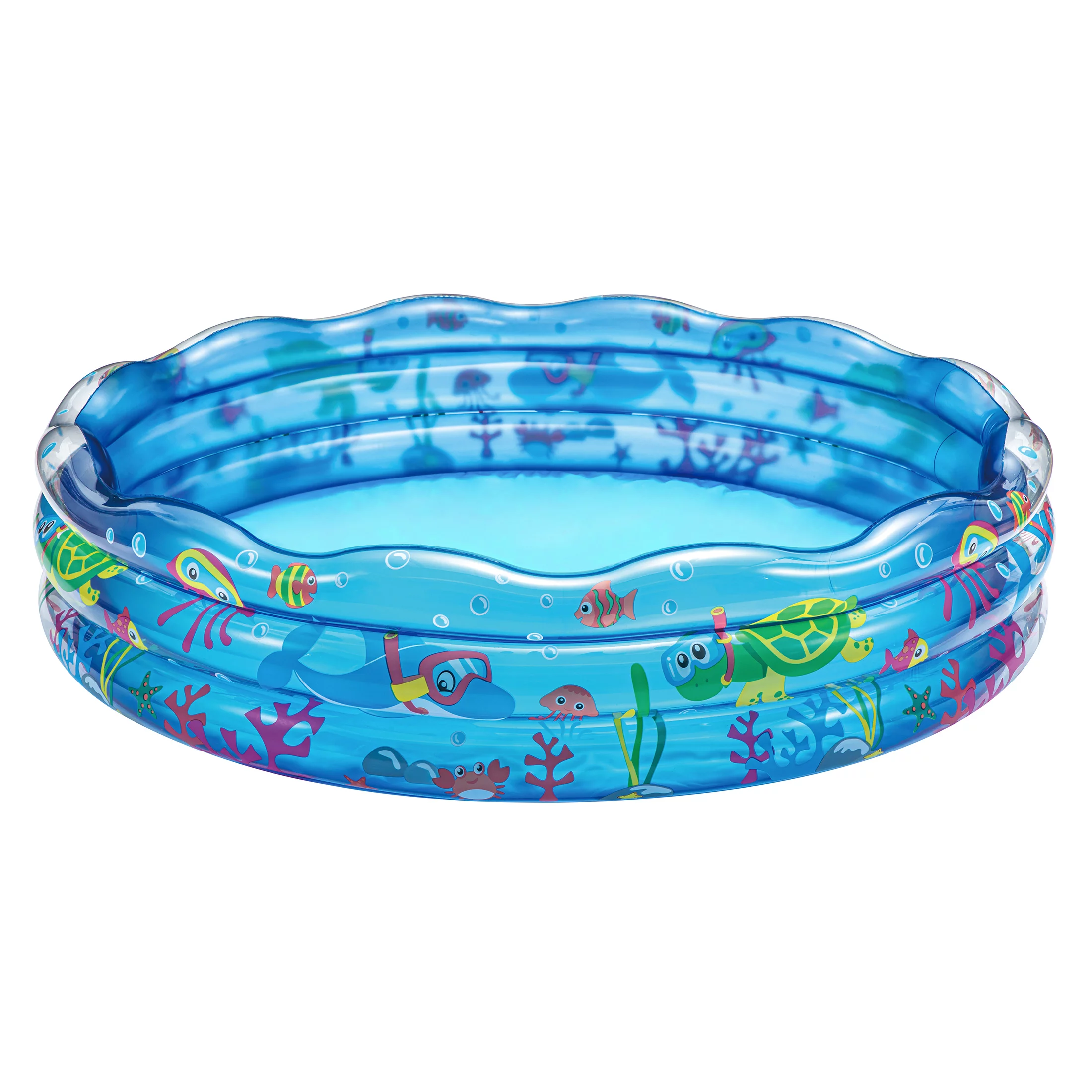 Bluescape Blue Sea Life 3-Ring Inflatable Splash Play Pool for Kids, Age 2 & up, Unisex - Womvr