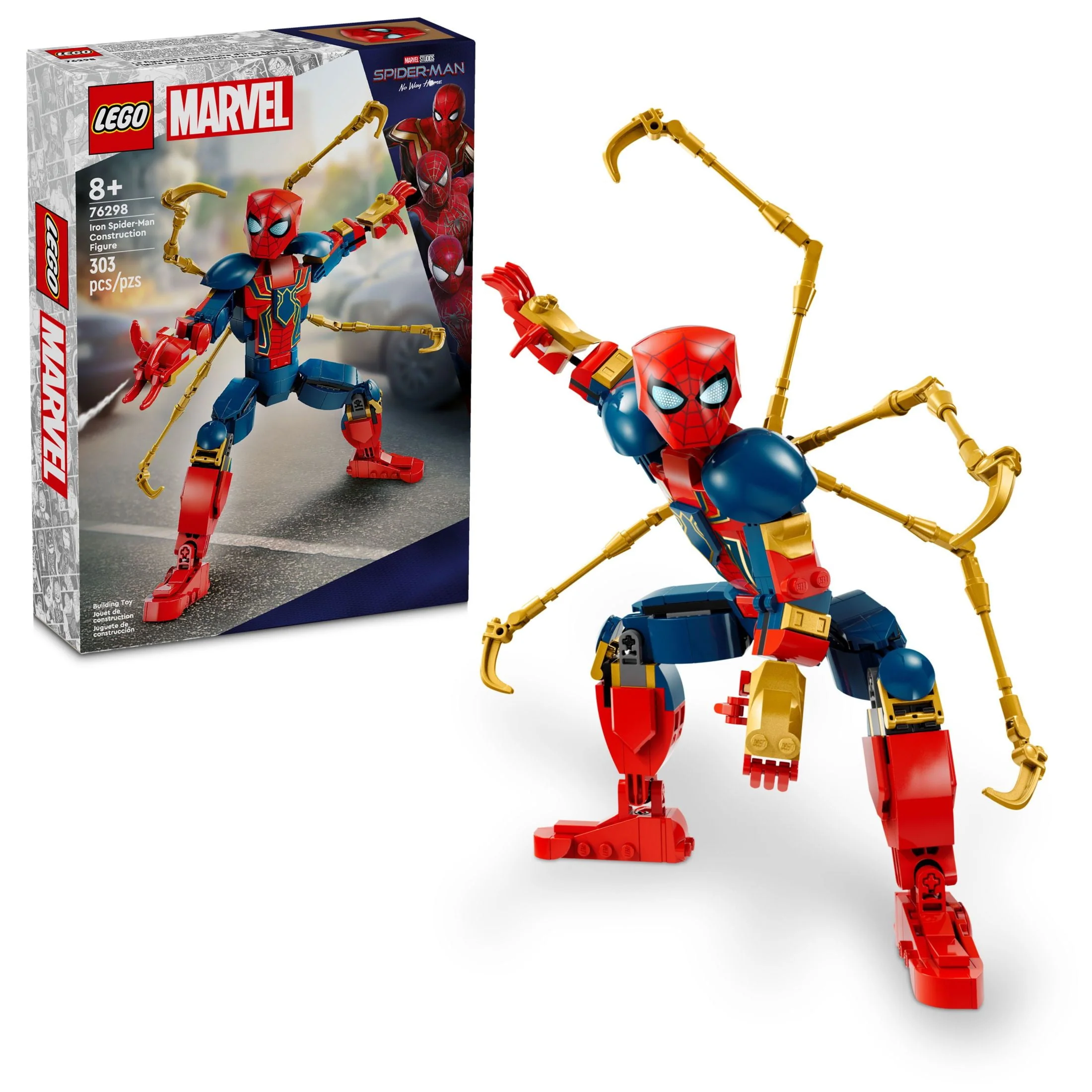LEGO Marvel Iron Spider-Man Construction Figure, Super Hero Marvel Toy for Kids, Posable Spider-Man Action Figure with Armor, Buildable Toy Model, Gift for Boys and Girls Ages 8 and Up, 76298 - Womvr
