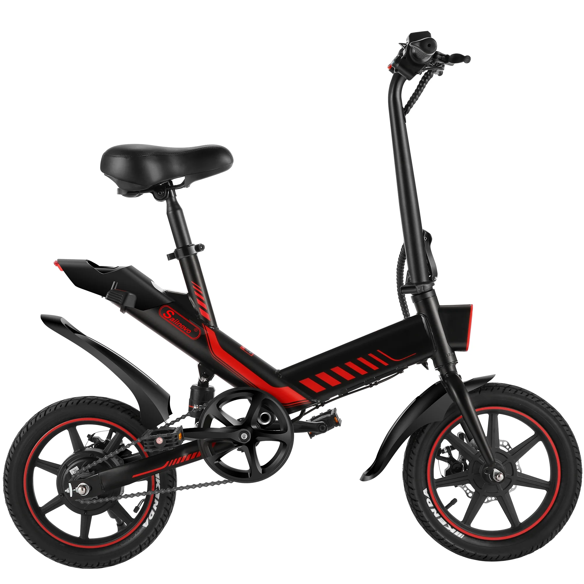 Wooken Electric Bike, 14'' Electric Bicycle for Adults and Teenagers with 18.6MPH Waterproof Folding Electric Bike with Removable 36V 374WH Lithium-Ion Battery Throttle & Pedal Assist - Womvr