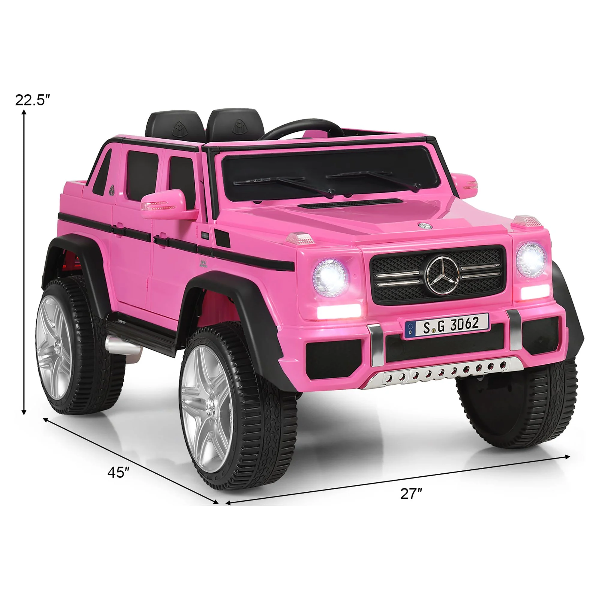 Costway Mercedes Benz 12V Electric Kids Ride On Car RC Remote Control W/Trunk, Blue - Womvr