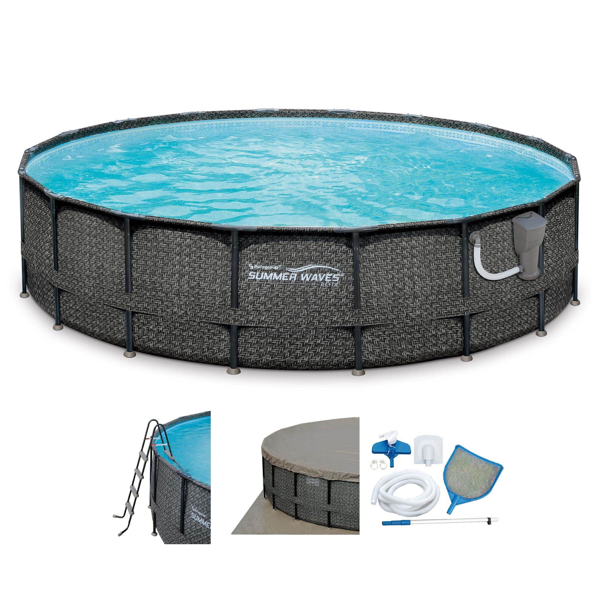 Summer Waves Elite 20ft x 48in Above Ground Frame Swimming Pool Set w/ Pump - Womvr