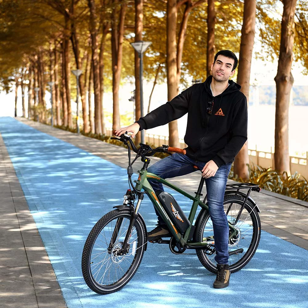 Addmotor 26 inch Electric Bicycles, 500W 48V 20AH UL Certified Battery Ebike, Commuter City Beach Electric Bike for Adults, 125Miles, E-53 White - Womvr