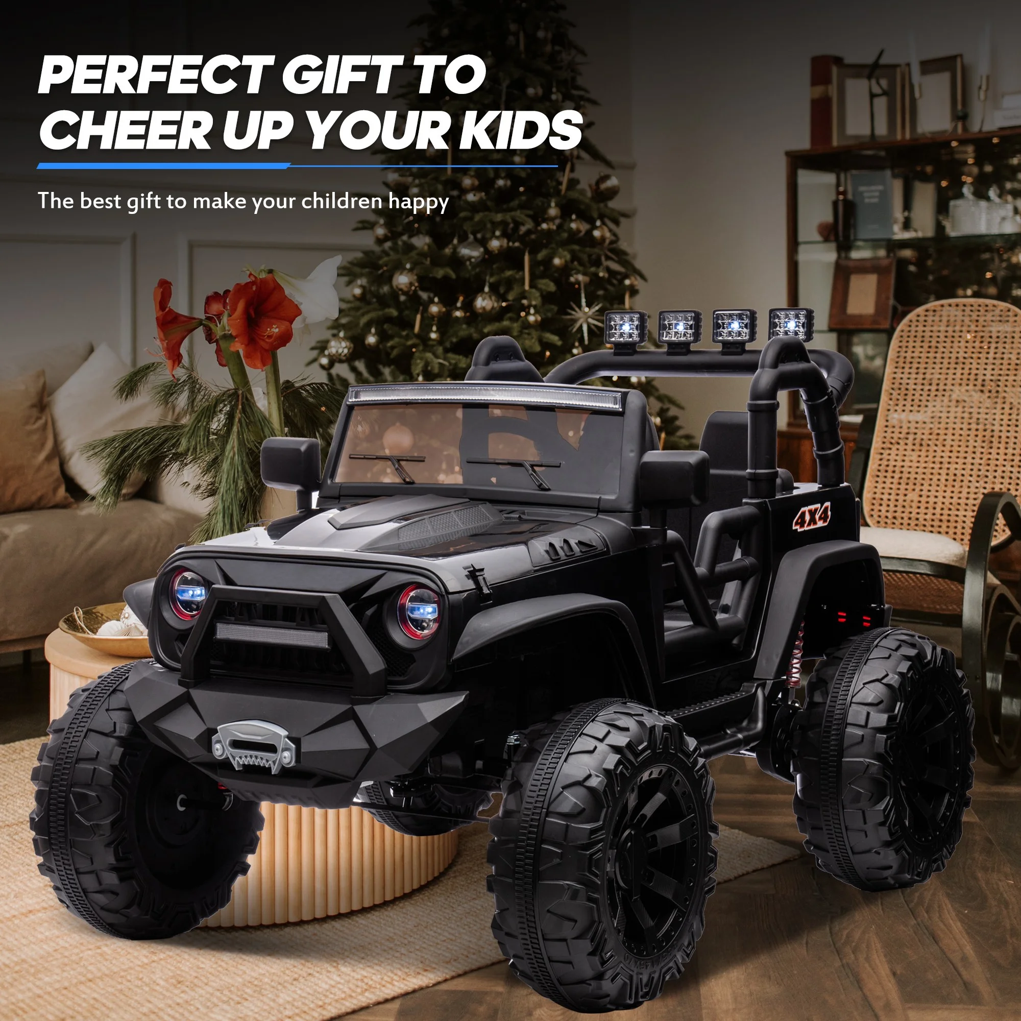 Outfunny 24V Kids Ride on Truck, 2-Seater Powered Ride on Toy Car with Remote - Womvr