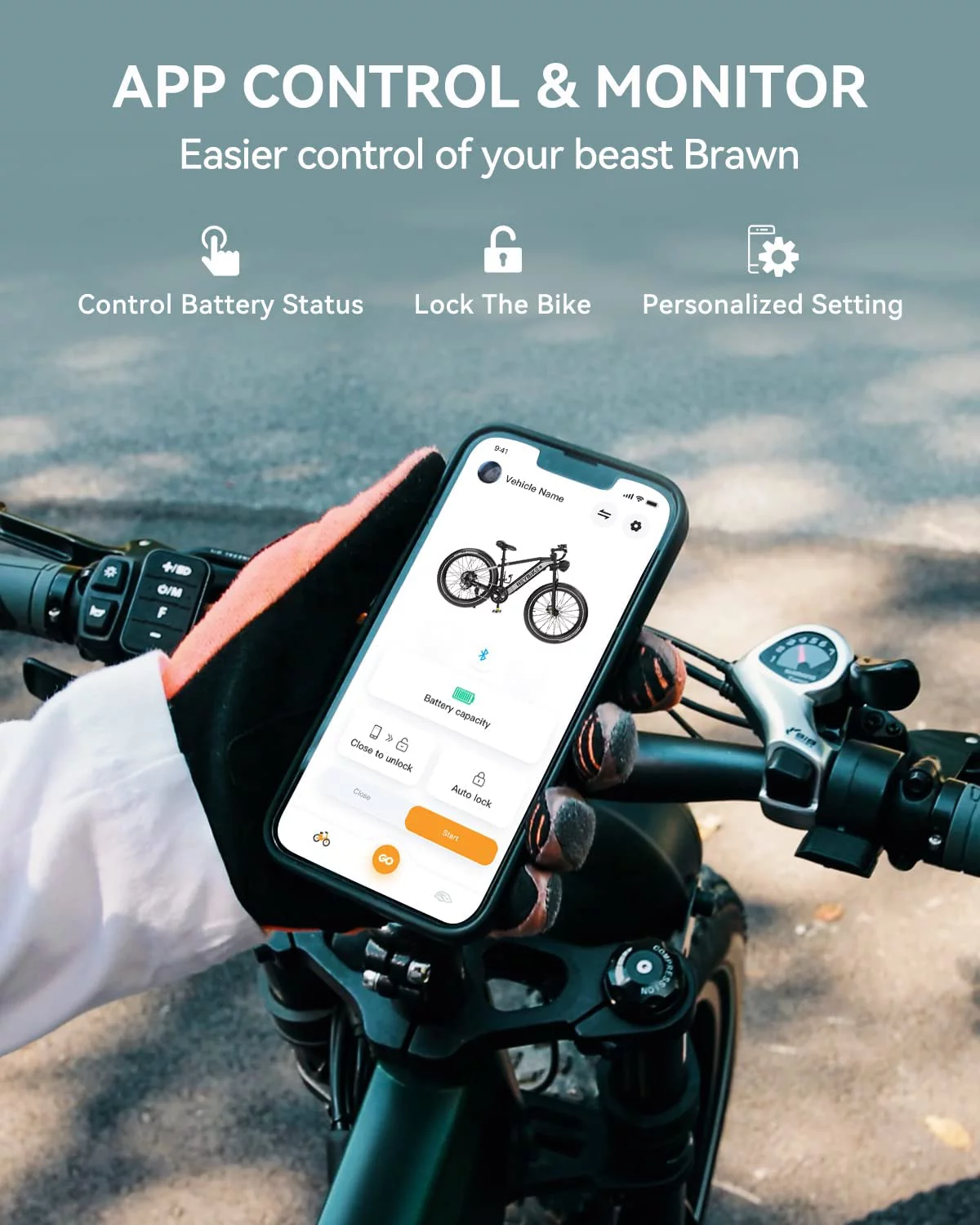 Heybike Brawn Electric Bike for Adults, 750W Fat Tire Ebikes with 48V 18Ah Removable Battery, 26'' Wheel Electric Mountain Bike, Hydraulic Front Fork Electric Bicycles - Womvr