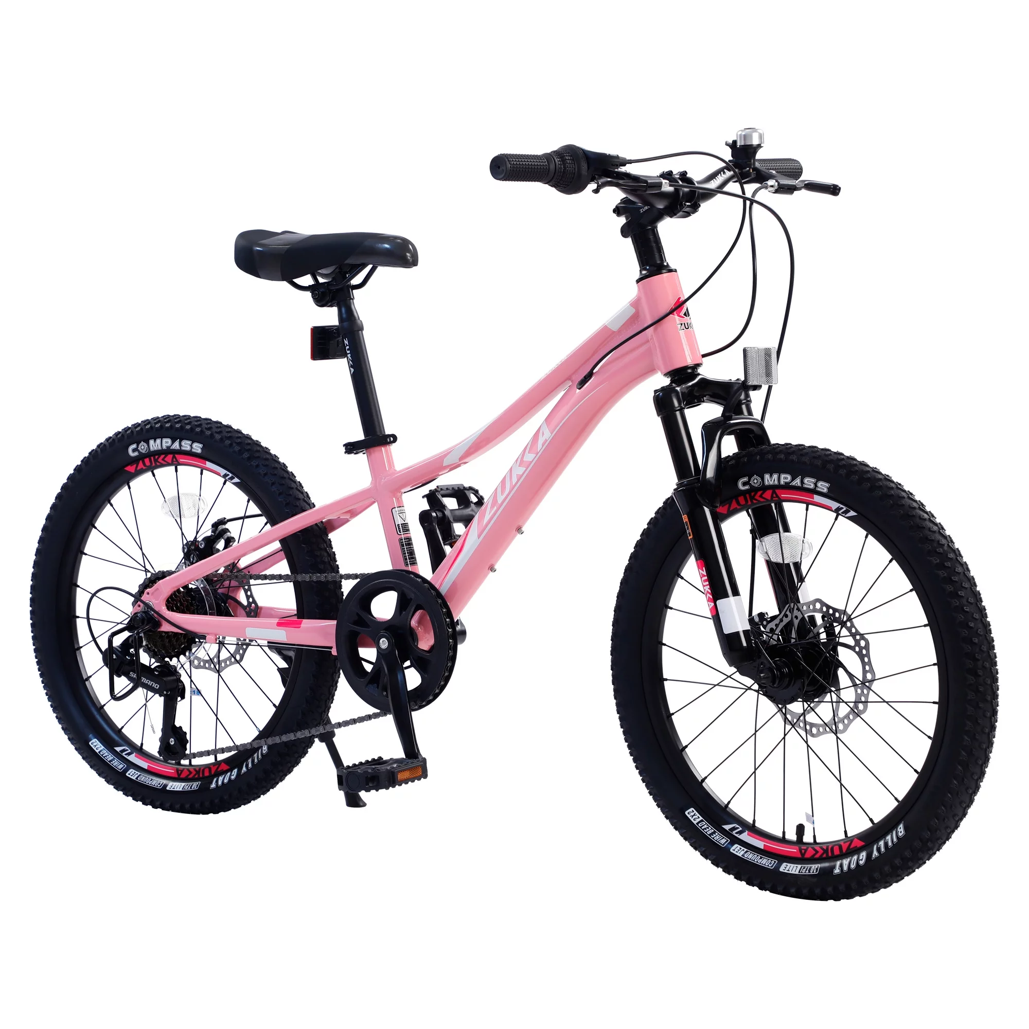 Zukka 20 inch  Girls Mountain Bike 7 Speed Aluminum Alloy Frame Bicycle for Kids Girls in Pink - Womvr