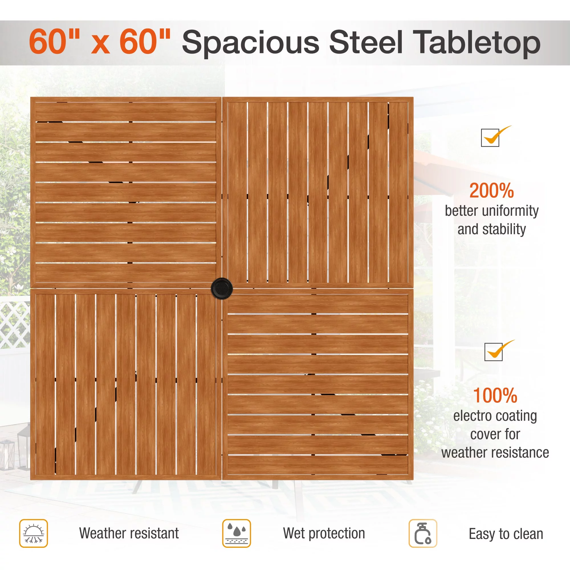 Sophia & William 7 Piece Outdoor Patio Dining Sets Metal Furniture Table and Stackable Chairs - Womvr