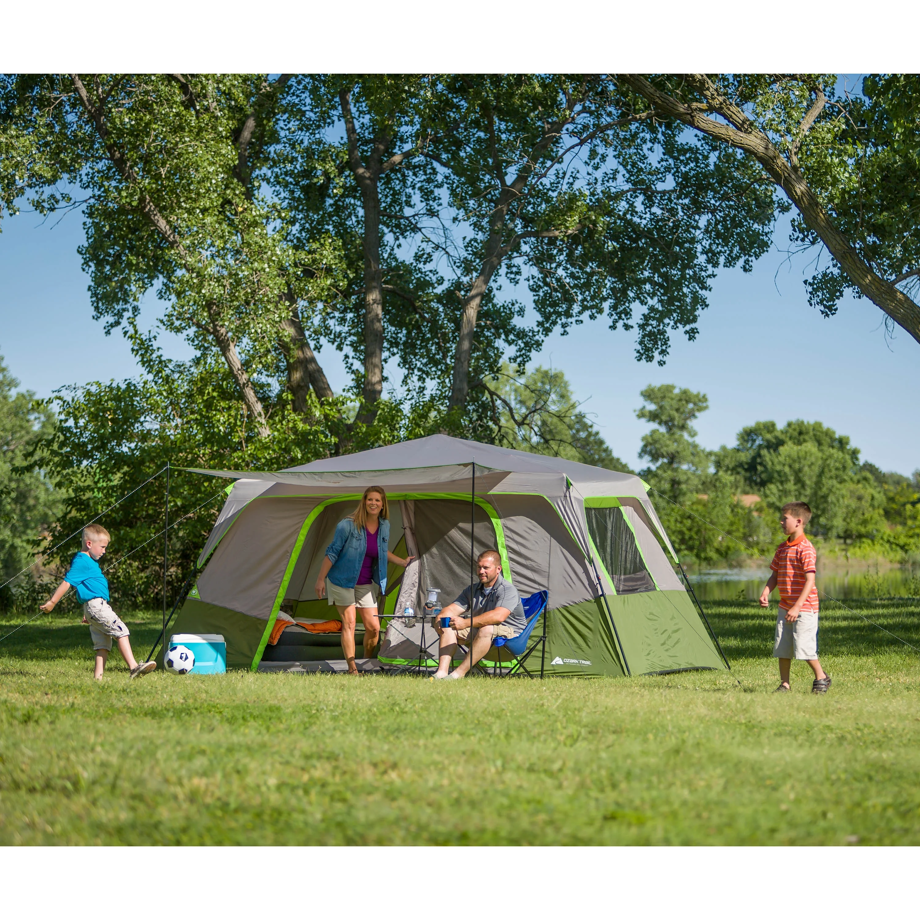 Ozark Trail  14' x 14' 11-Person Instant Cabin Tent with Private Room, 38.37 lbs - Womvr