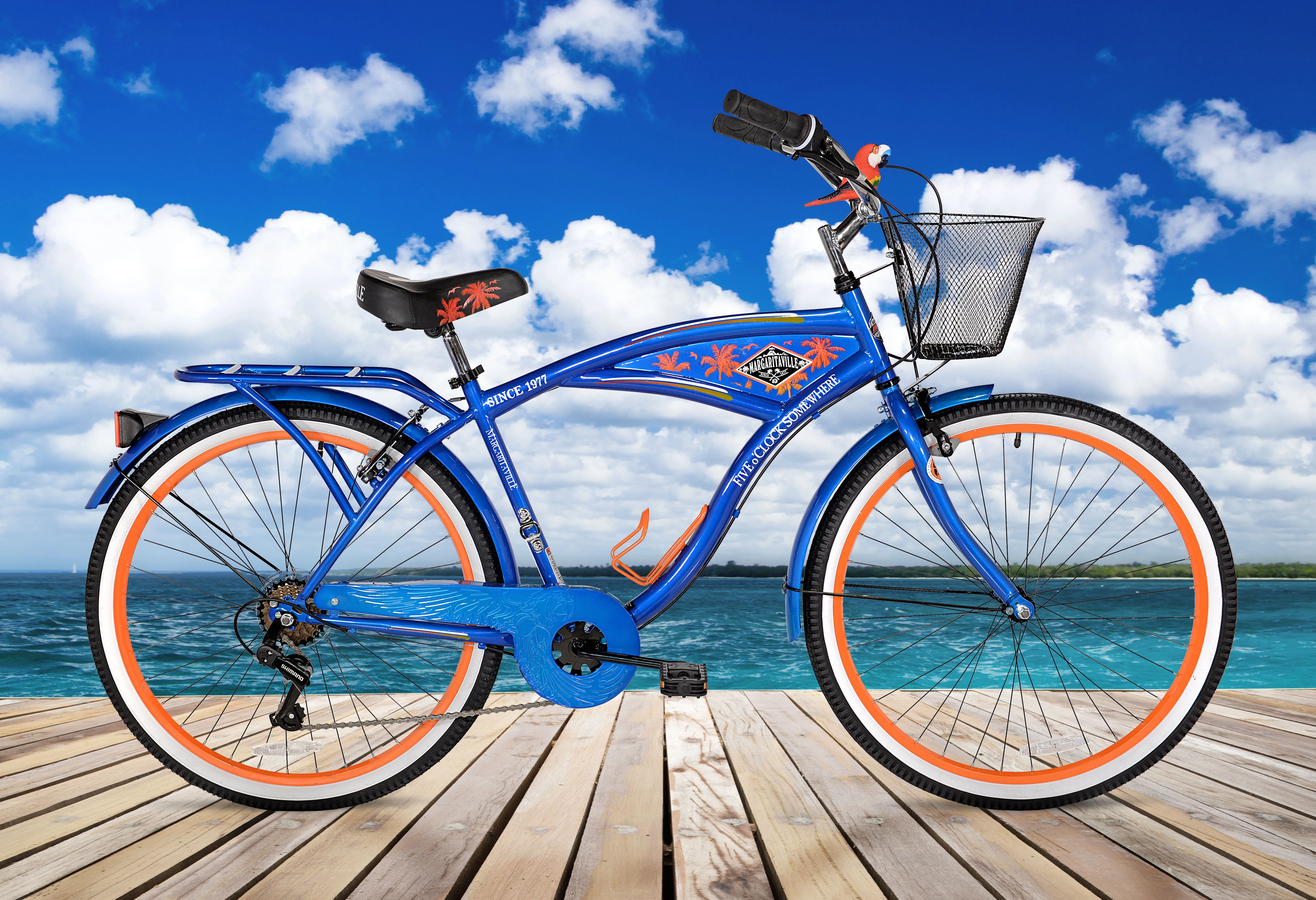 BCA 26 Inch Margaritaville Multi-Speed Cruiser Men's Bike, Blue - Womvr