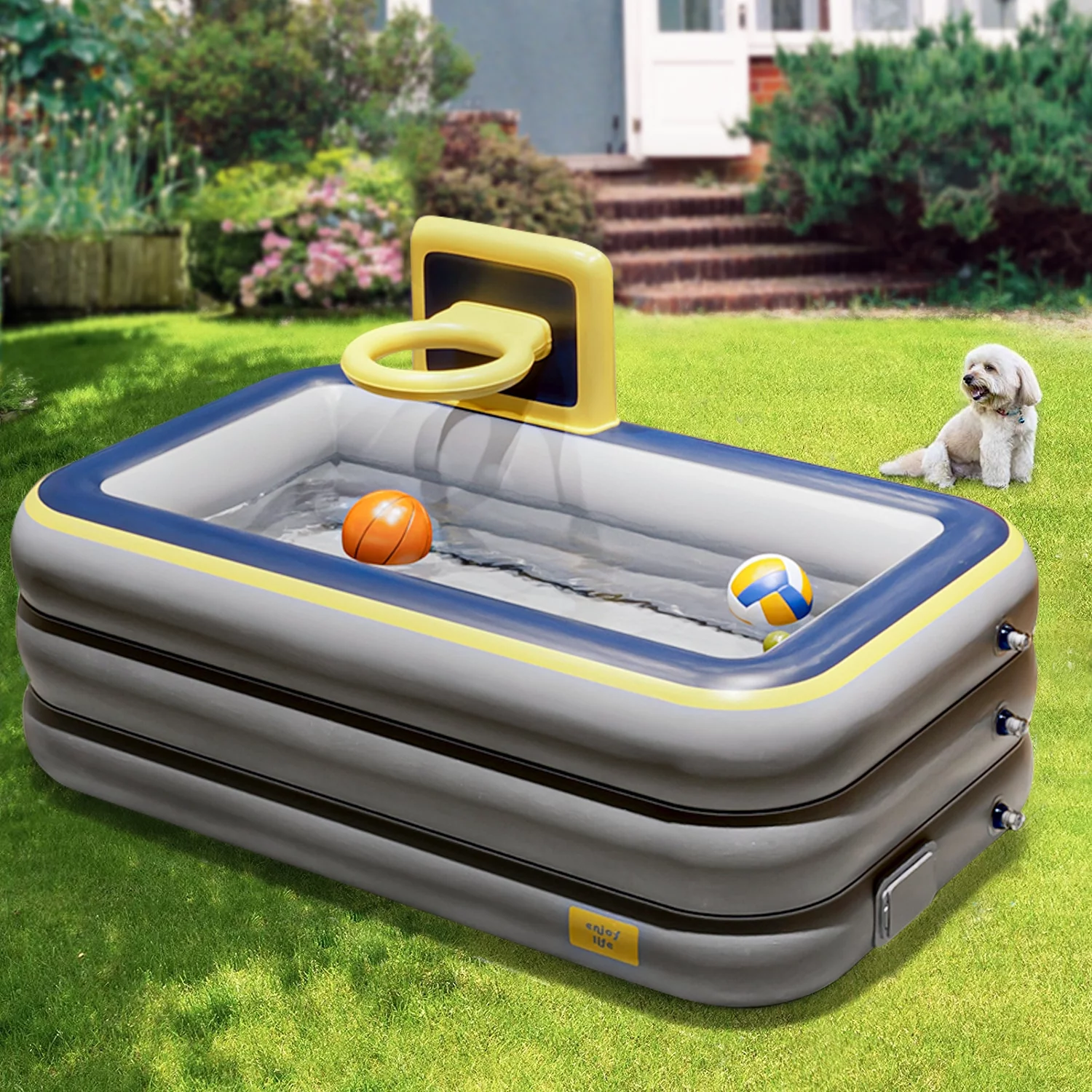 SPOWAY Blow up Pool, Inflatable Pool for Kids, Swimming Pool, Swim Center Family Inflatable Pool for Ages 6+ - Womvr