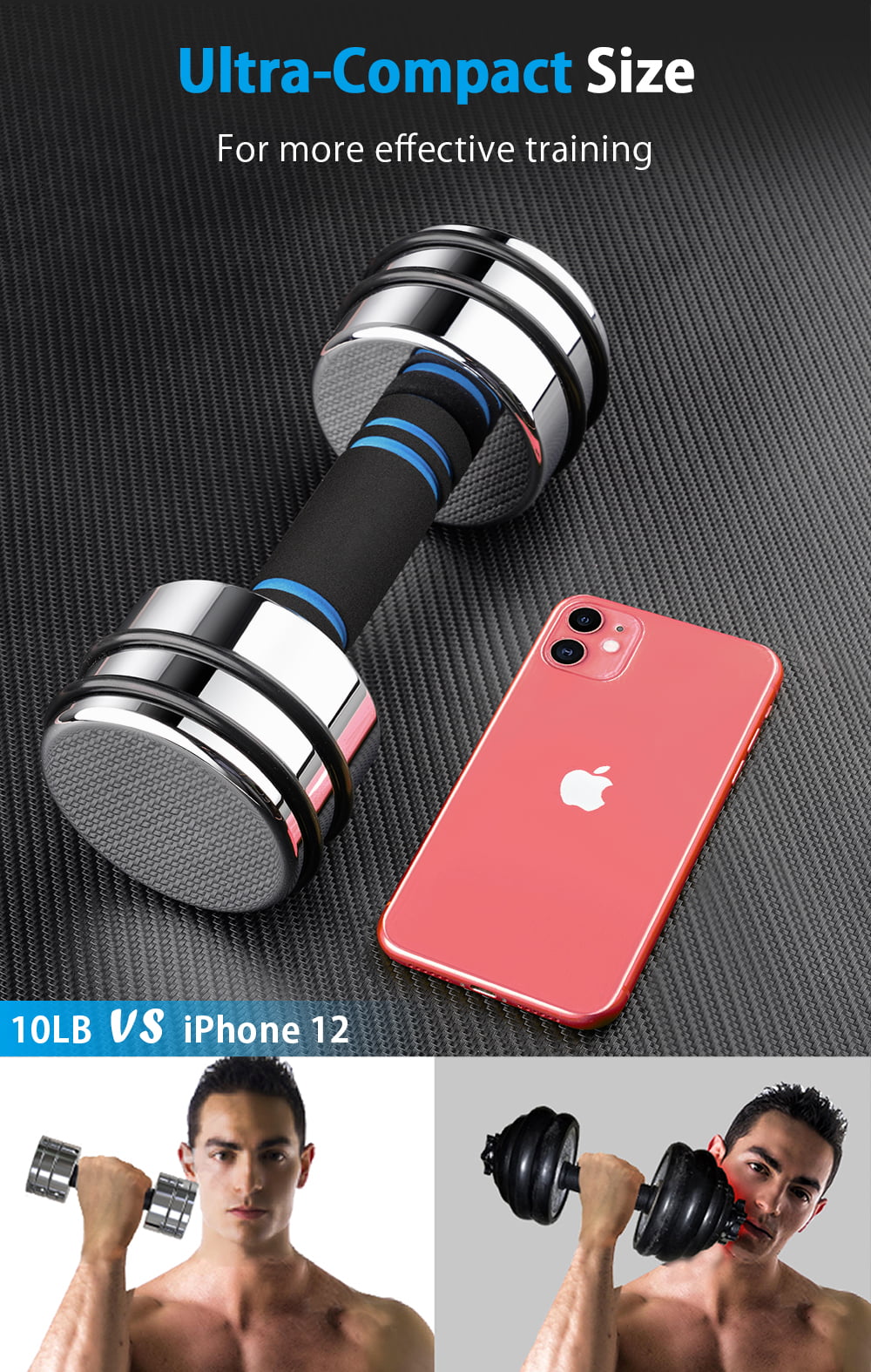 Northdeer Adjustable Dumbbells Pair Steel Weight Set 5lb 10lb 15lb 20lb 30lb 50lb Weights for Lifting Gym Fitness with Foam Handle, Silver - Womvr