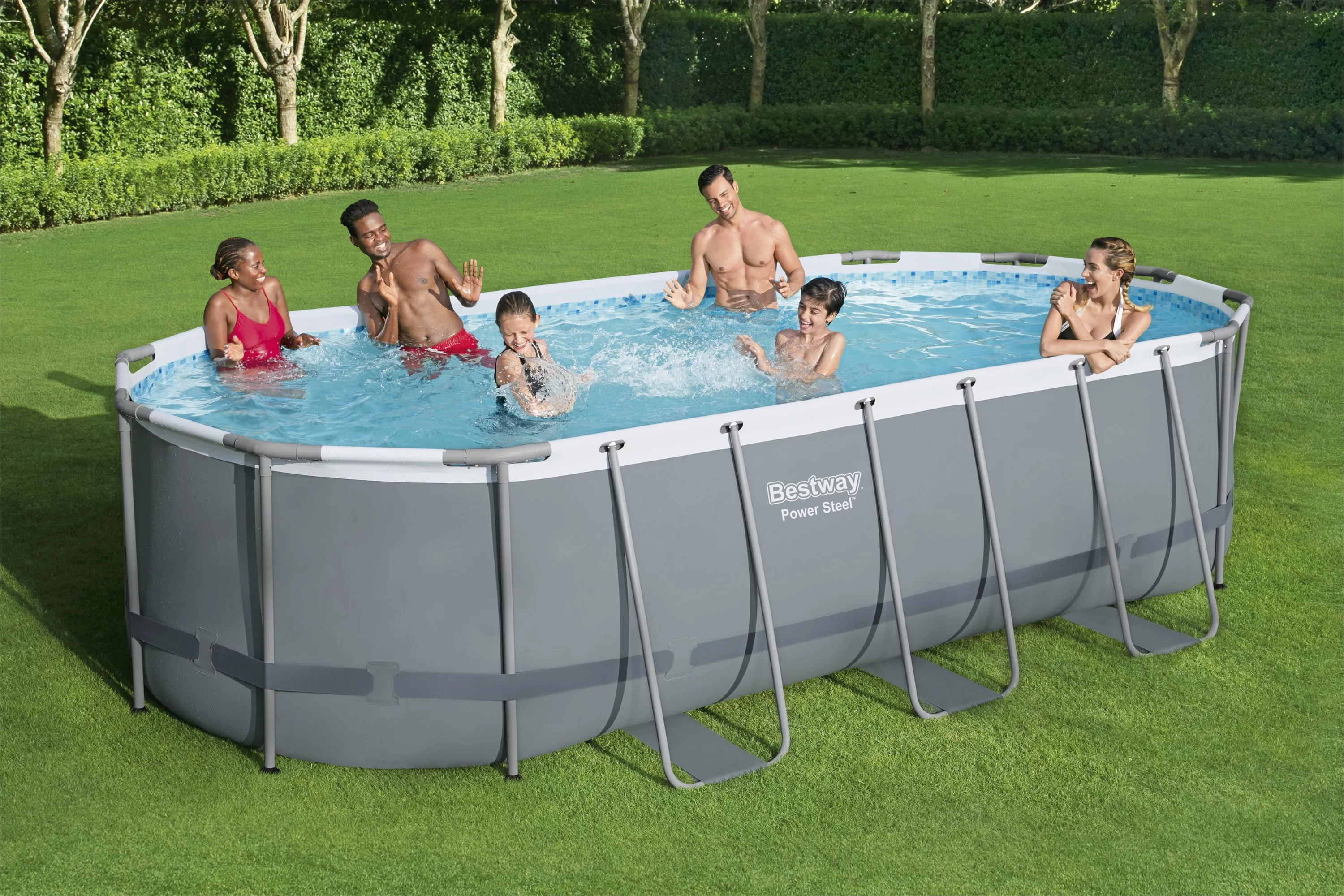 Bestway Power Steel 18' x 9' x 48'' Oval Above Ground Pool Set - Womvr