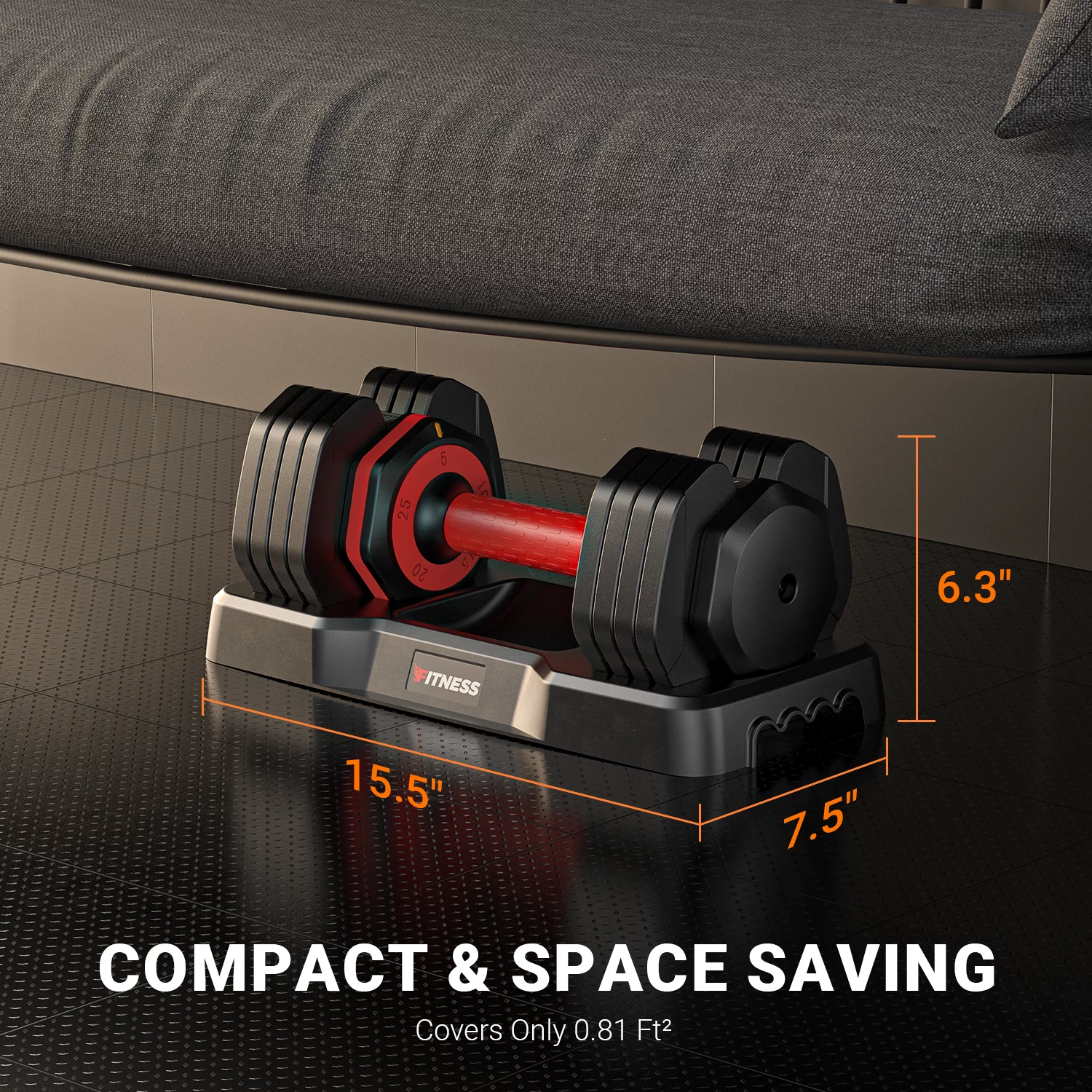 GIKPAL 50lb(25lb*2) 5 in 1 Adjustable Dumbbells 25LB set of 2 Adjustable Free Weights Plates and Rack - Hand Weights for Women and Men - Adjust Weight for Home Gym Full Body Workout Fitness - Womvr