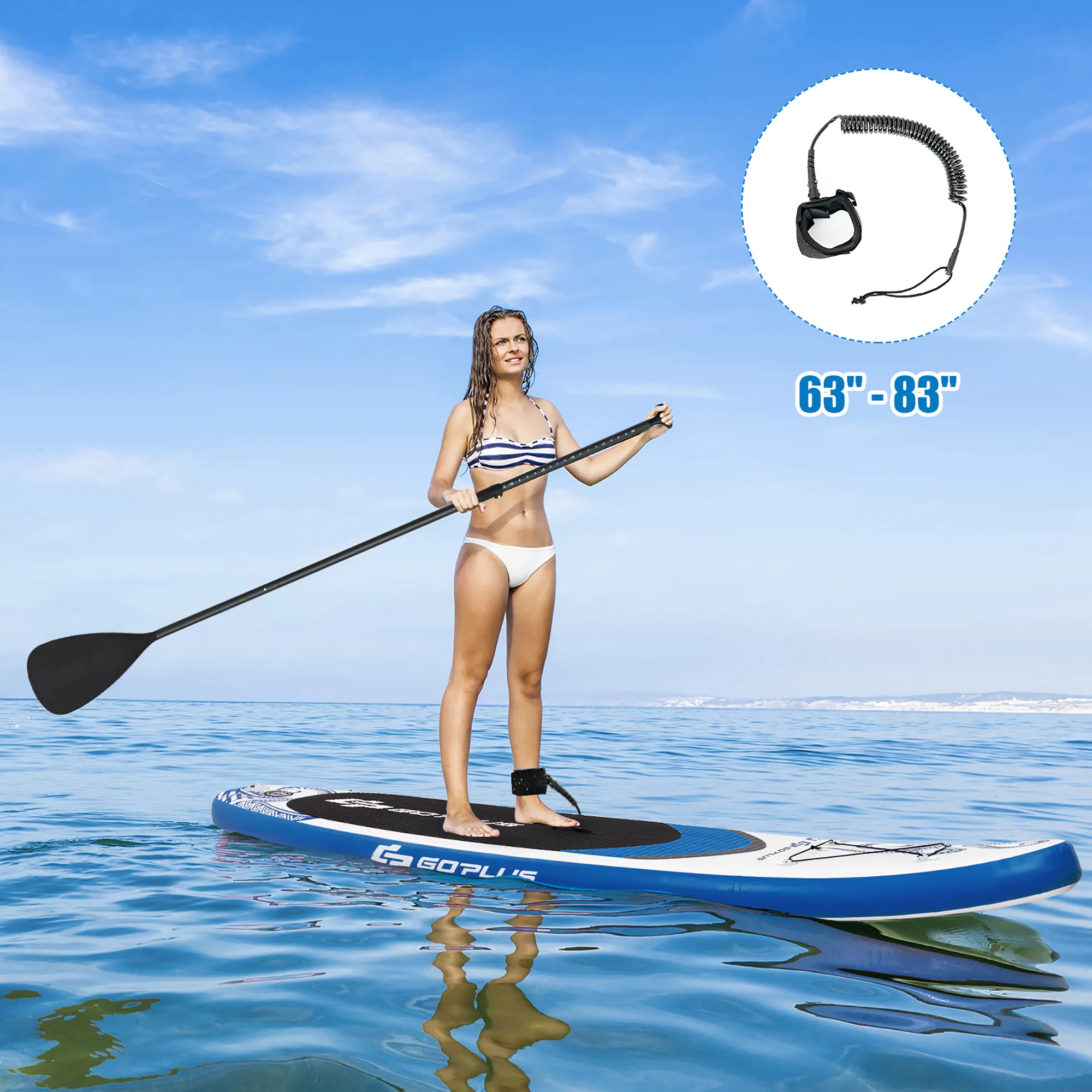 Goplus 11' Inflatable Stand Up Paddle Board 6.5” Thick SUP with Premium Accessorie Blue - Womvr
