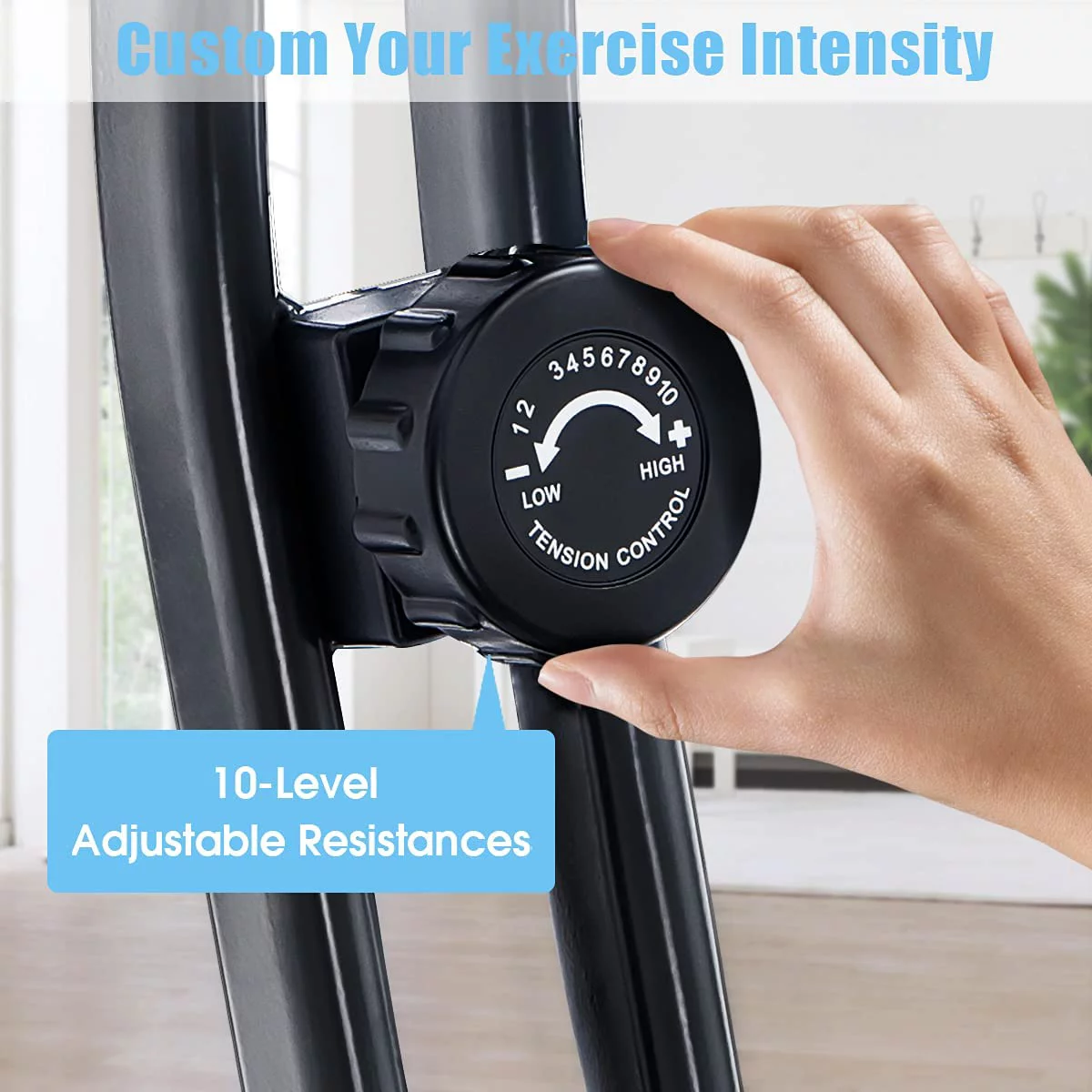 Folding Exercise Bike with 10-Level Adjustable Magnetic Resistance | Upright and Recumbent Foldable Stationary Bike is The Perfect Workout Bike for Home Use for Men, Women, and Seniors - Womvr