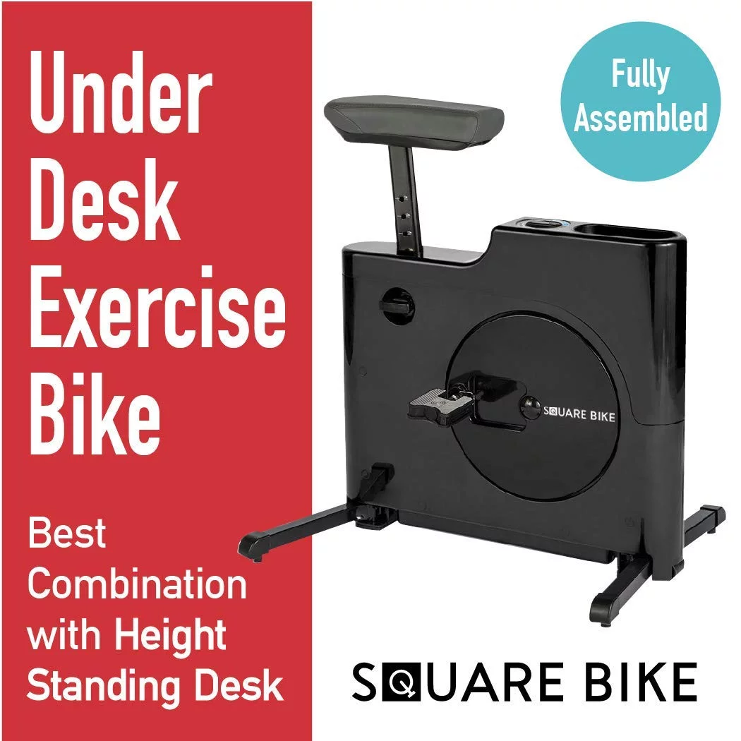 Square Bike Exercise Trainer for Home or Office - Compact Space Saving Bicycle by Daiwa Felicity - Womvr