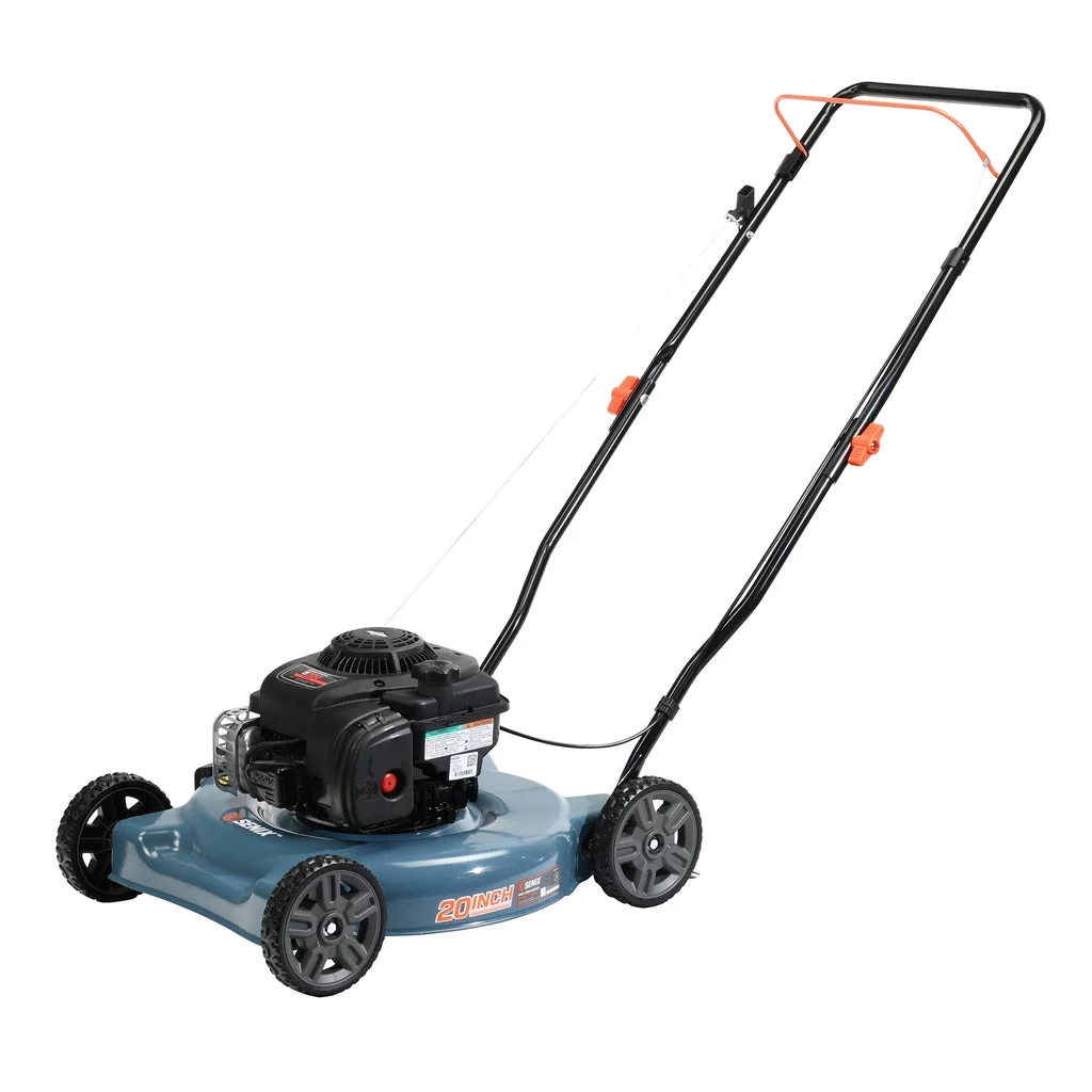 SENIX 20-Inch Gas Lawn Mower, 125 cc 4-Cycle Briggs & Stratton Engine, Push Lawnmower with Side Discharge, 5-Position Height Adjustment, LSPG-L3 - Womvr