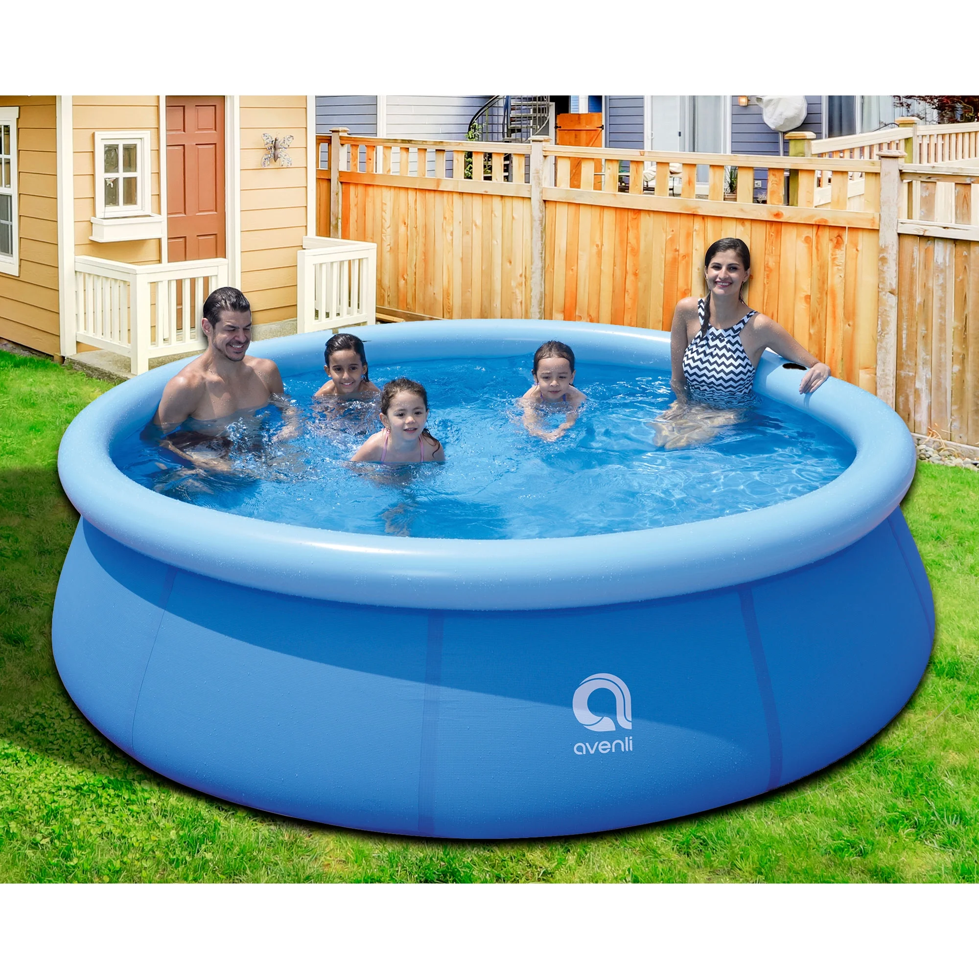 JLeisure 10 Ft x 30 In Prompt Set Inflatable Outdoor Backyard Swimming Pool - Womvr