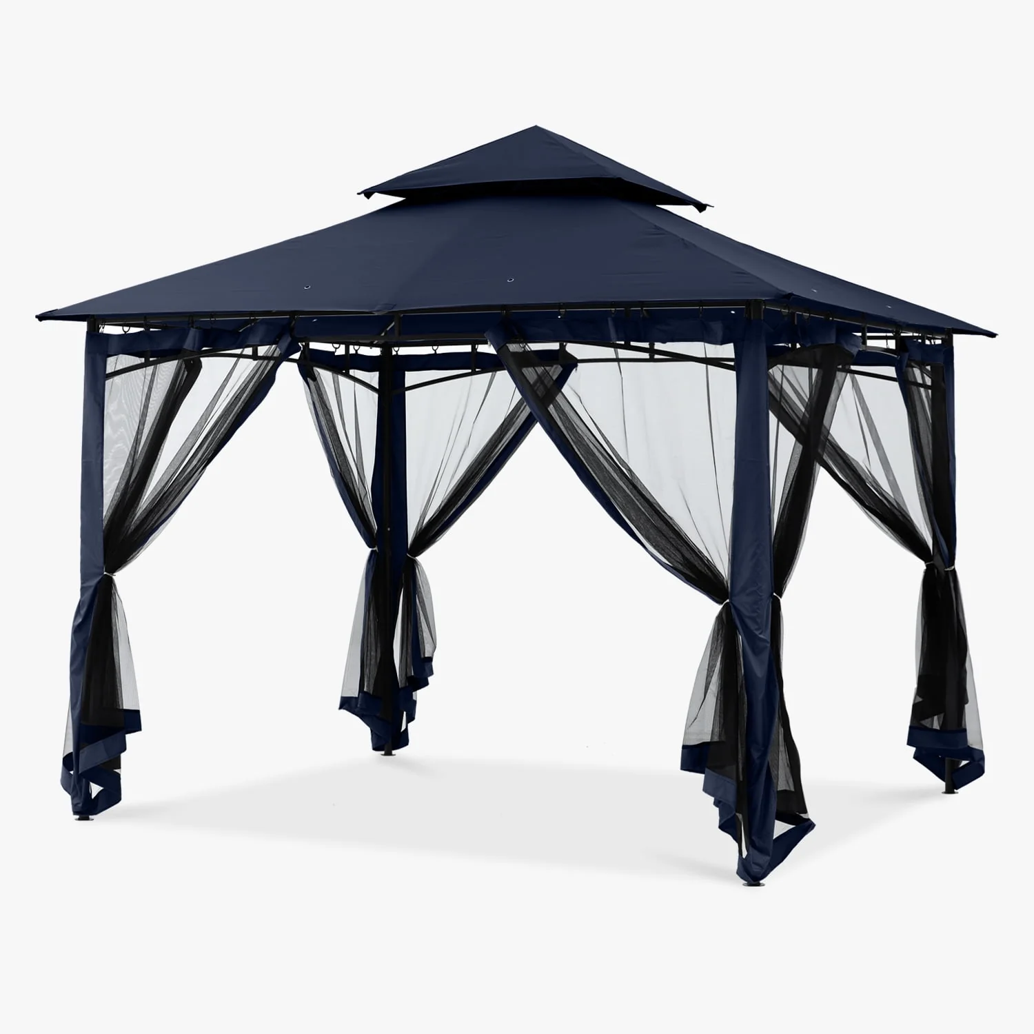 ABCCANOPY 9'x9' Patio Gazebo With Mosquito Netting and Double Soft Roof Canopies for Shade and Rain,Rust Red - Womvr