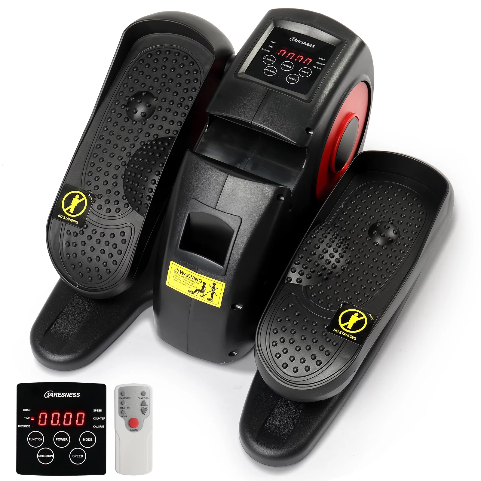 Zimtown Under Desk Electric Elliptical Bike, Pedal Exerciser, Mini Electric Elliptical Machine, Black/Red - Womvr