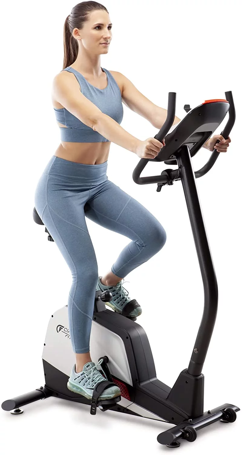 CIRCUIT FITNESS Magnetic Upright Exercise Bike with 15 Workout Presets AMZ-594U - Womvr
