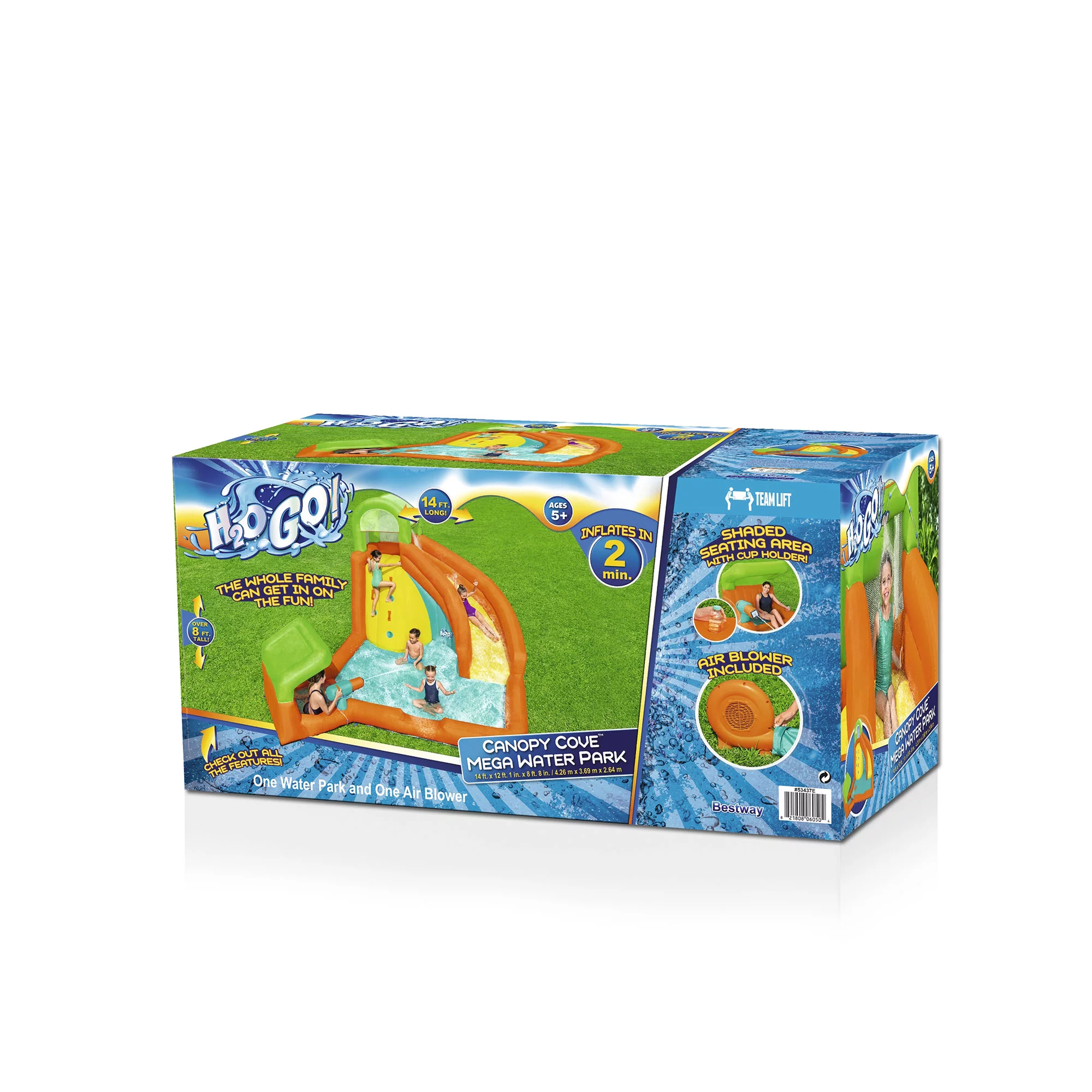 H2OGO! Canopy Cove Kids Outdoor Inflatable Mega Water Park with Water Cannon - Womvr