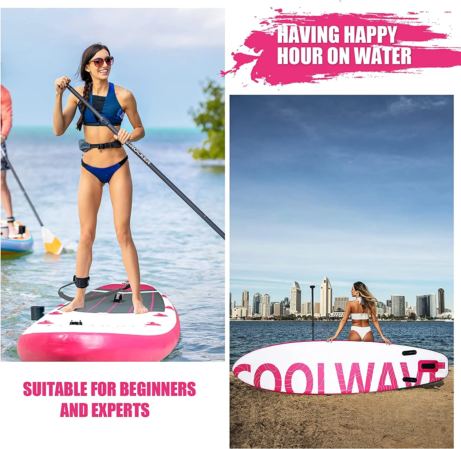 Inflatable Paddle Board (Pink) - Womvr