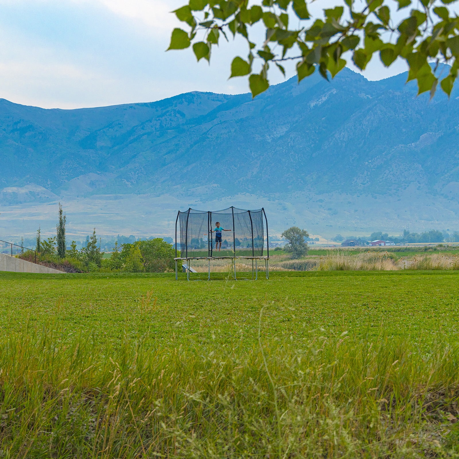 Skywalker Trampolines 12' Trampoline, with Safety Enclosure, Blue - Womvr