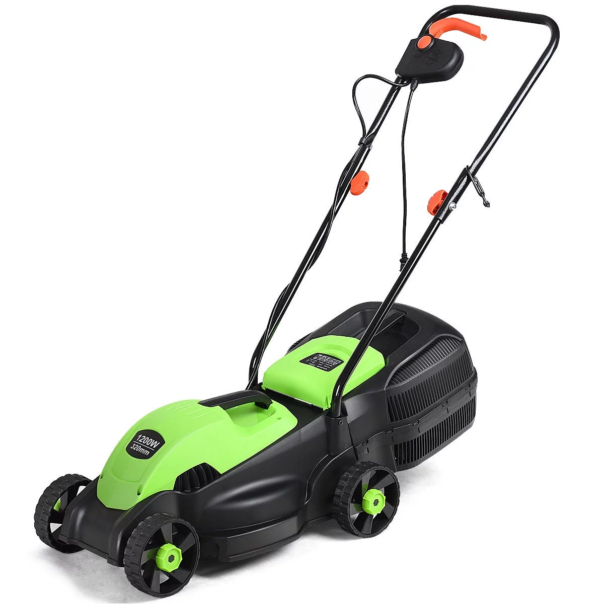 Costway 12 Amp 14-Inch Electric Push Lawn Corded Mower With Grass Bag Green - Womvr