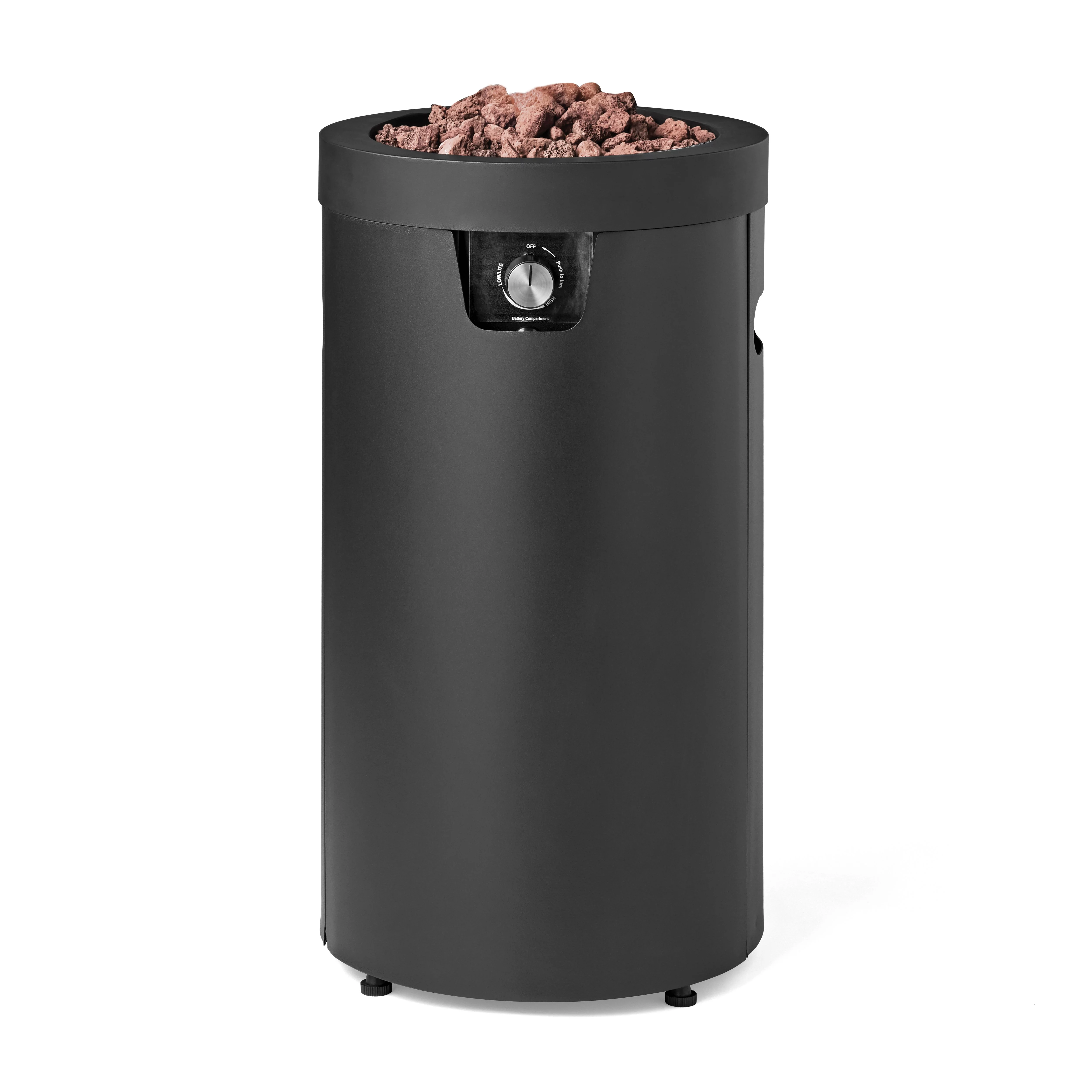 Mainstays 28-inch Tall Column Propane Gas Outdoor Fire Pit, Matte Black Finish - Womvr