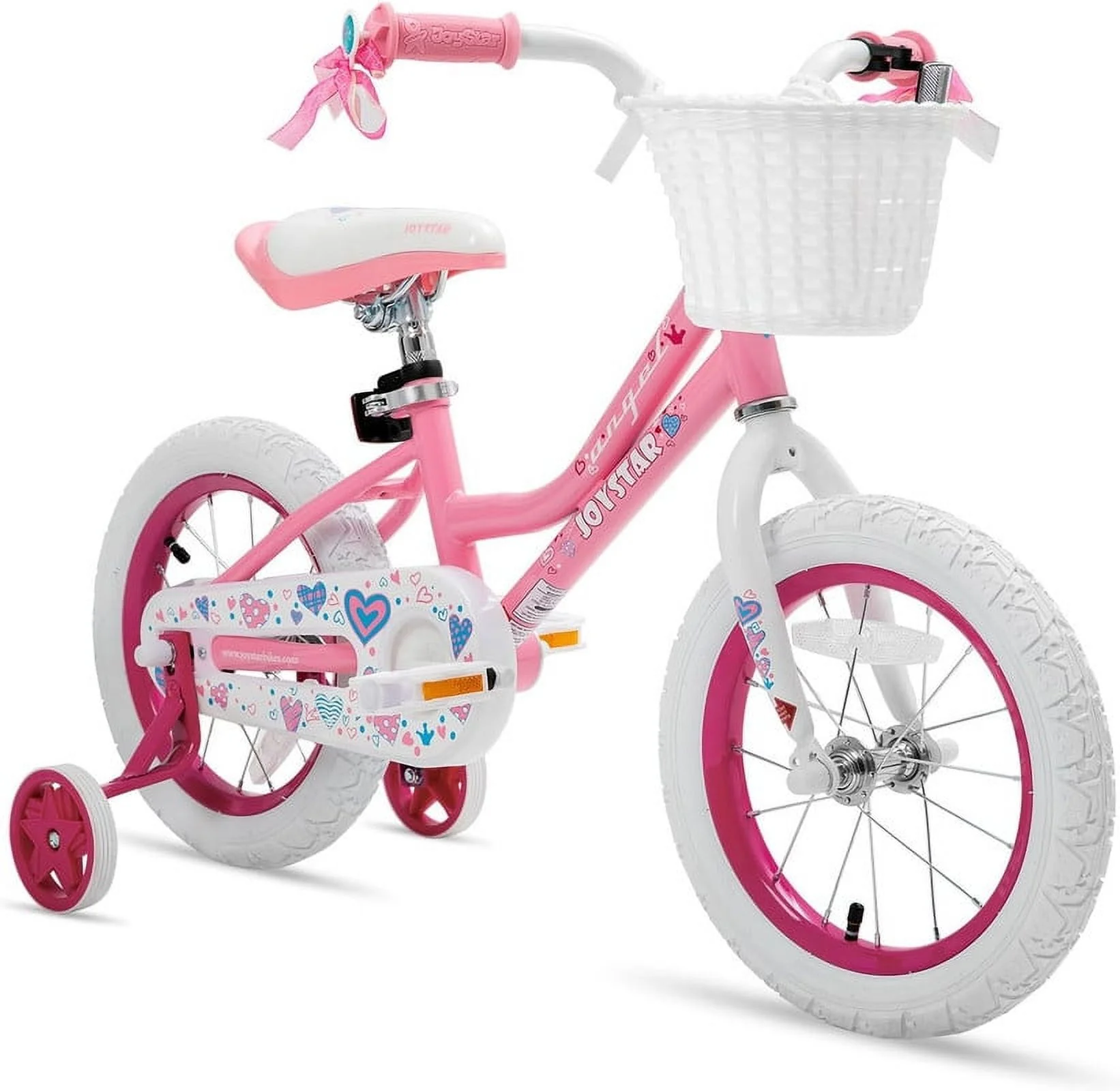 JOYSTAR Angel Girls Bike for Toddlers and Kids Ages 2-9 Years Old, 12 14 16 18 Inch Kids Bike with Training Wheels & Basket, 18 in Girl Bicycle with Handbrake & Kickstand - Womvr