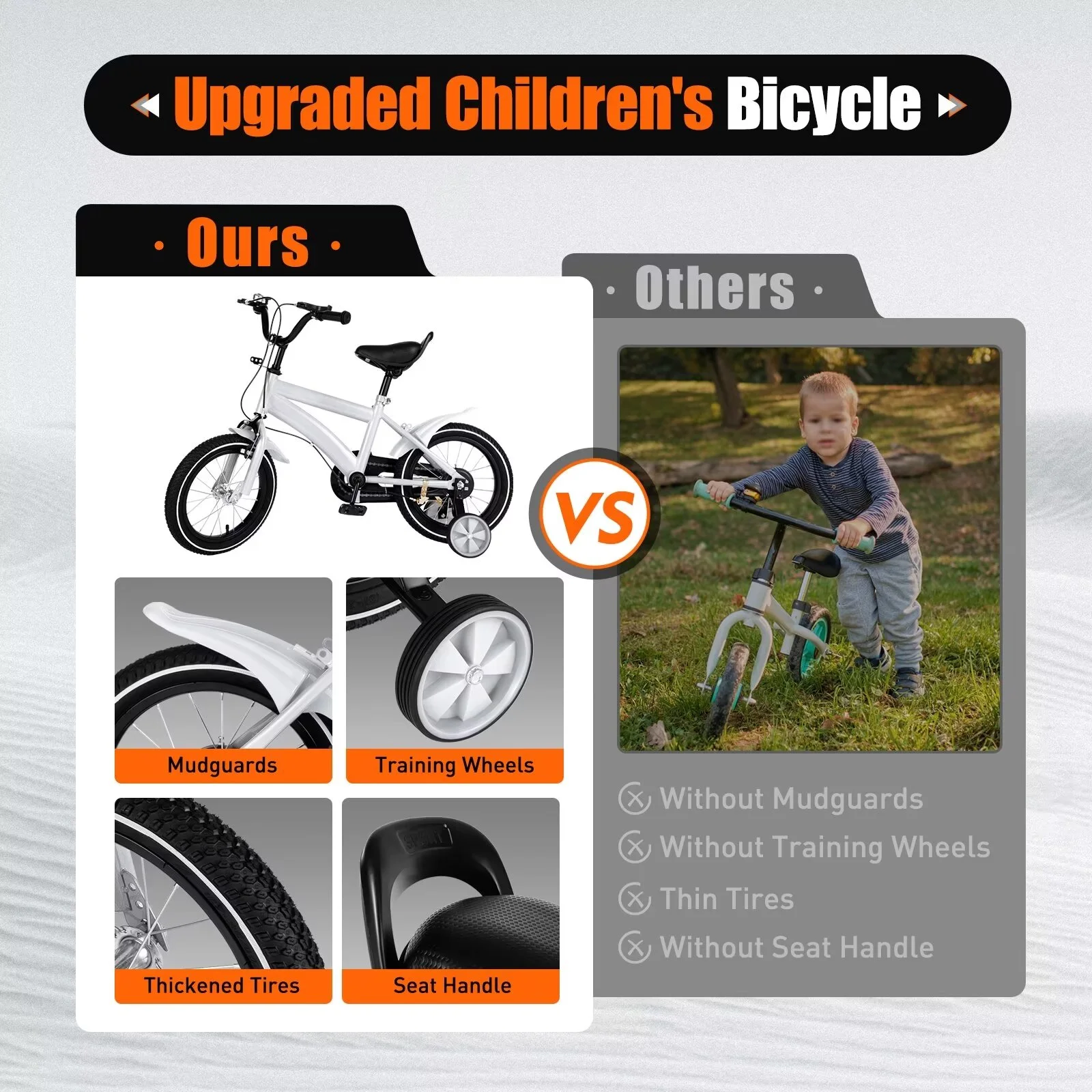 TFCFL 14 inch Kids Bike Bicycle Children Cycle Bikes Gift With With Safety Training Wheels - Womvr