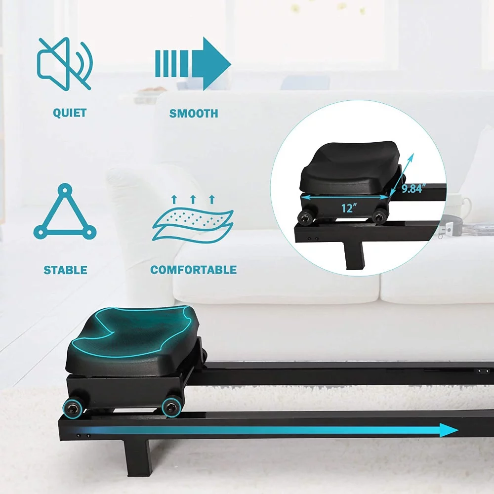 FITPHER Water Resistance Rowing Machine Resistance Metal Dual-Track Healthy Indoor Gym Equipment for Fitness (Irony) - Womvr