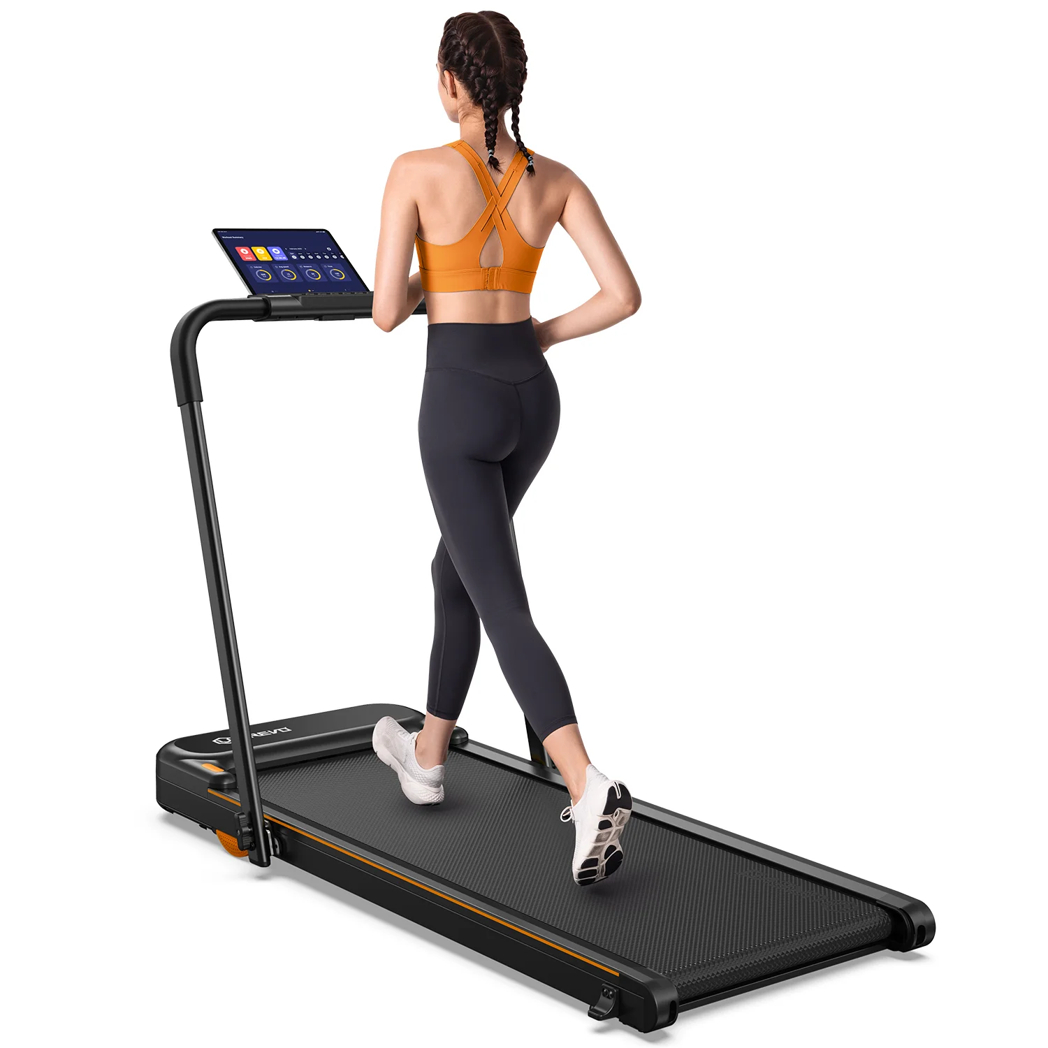 UREVO 2 in 1 Under Desks Treadmill, 5HIIT Modes Folding Treadmill with Smart Rotary Console 2.5HP 265 lbs for Home Office Gym - Womvr