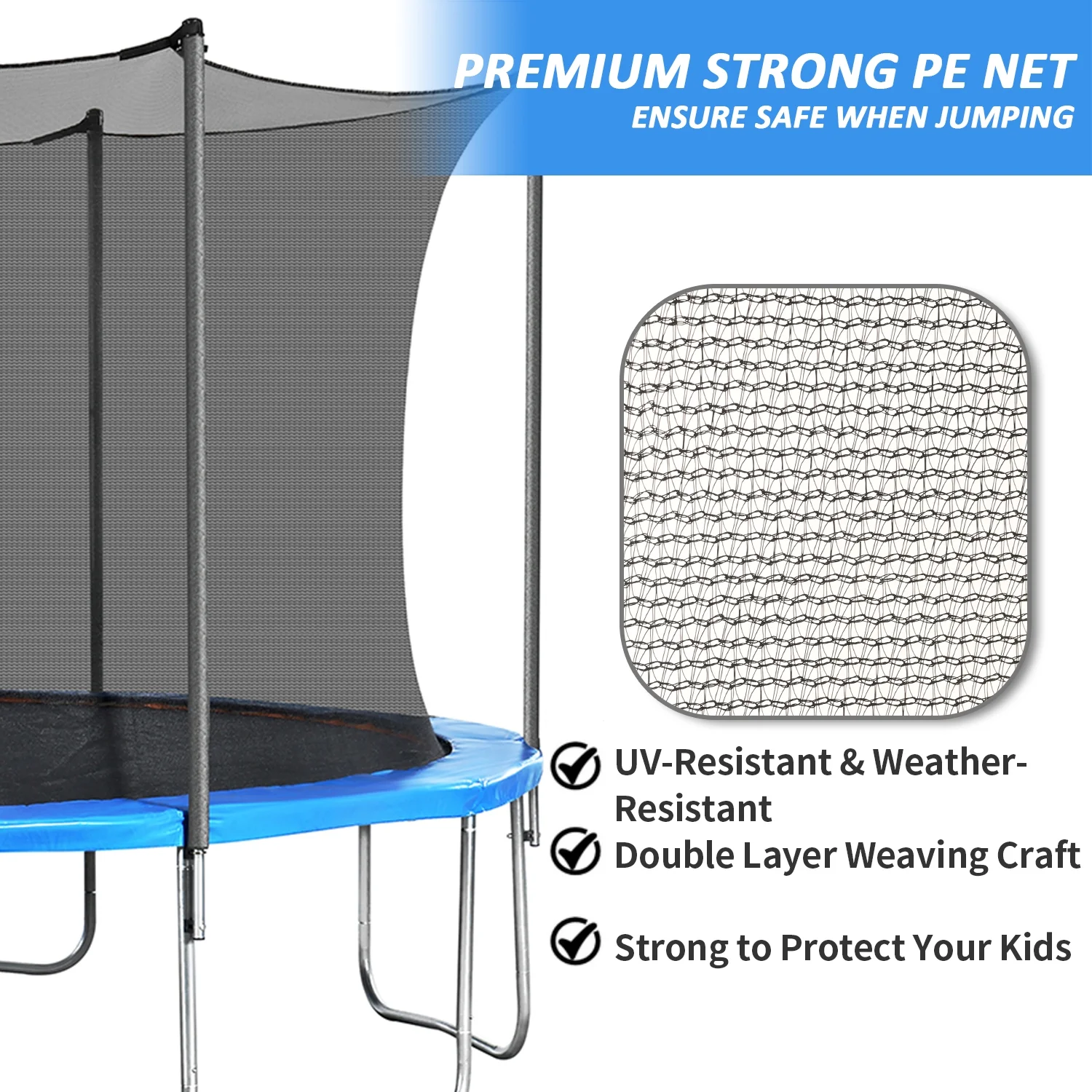 Trampoline for Kids, 14ft Trampoline with Basketball Hoop, Kids Trampoline for Ourdoor with Ladder, W-Shaped Leg for More Sturdy,  72 pcs Springs - Womvr