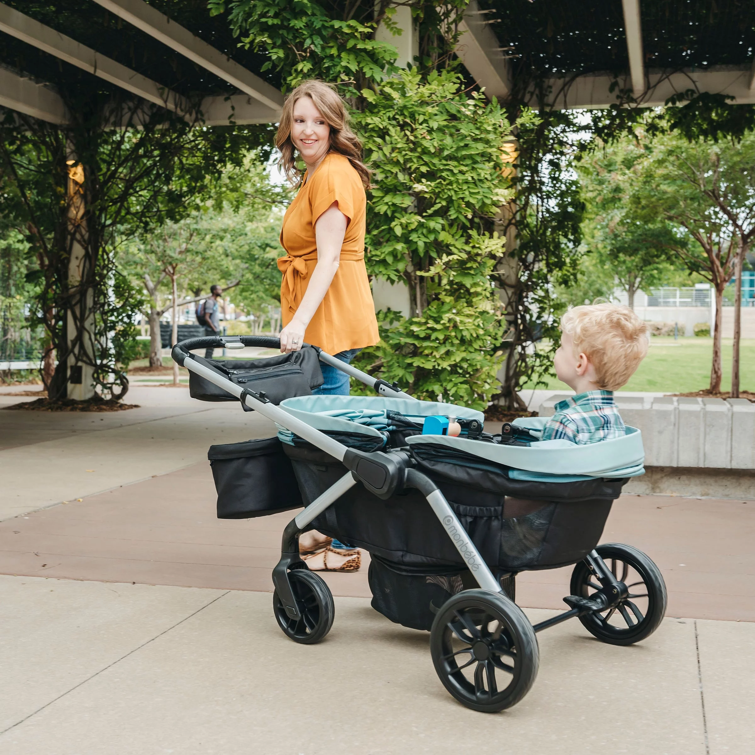 Monbebe Everyday Outings Wagon Stroller, Cobblestone Grey - Womvr