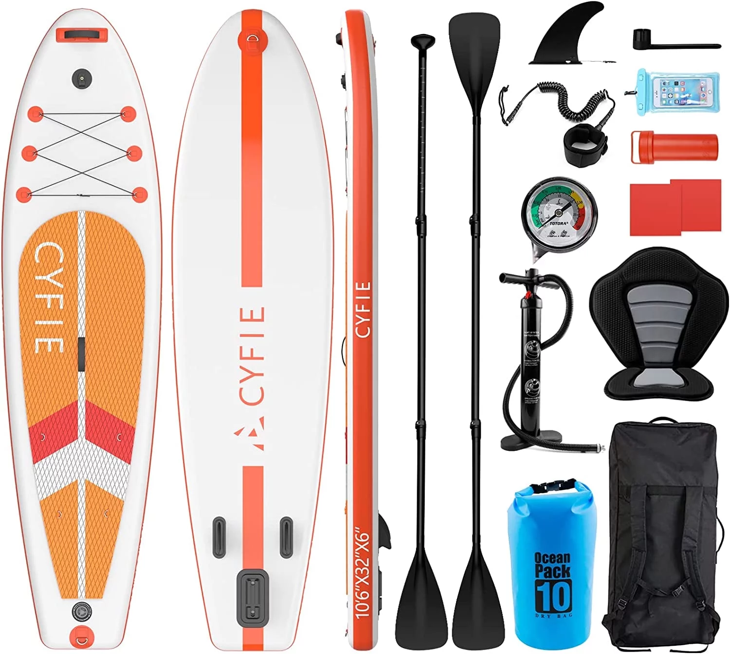 Paddle Board for Adult, Inflatable Surfboard Fishing Standup Cyfie Paddle Board 10.6 ft - Womvr