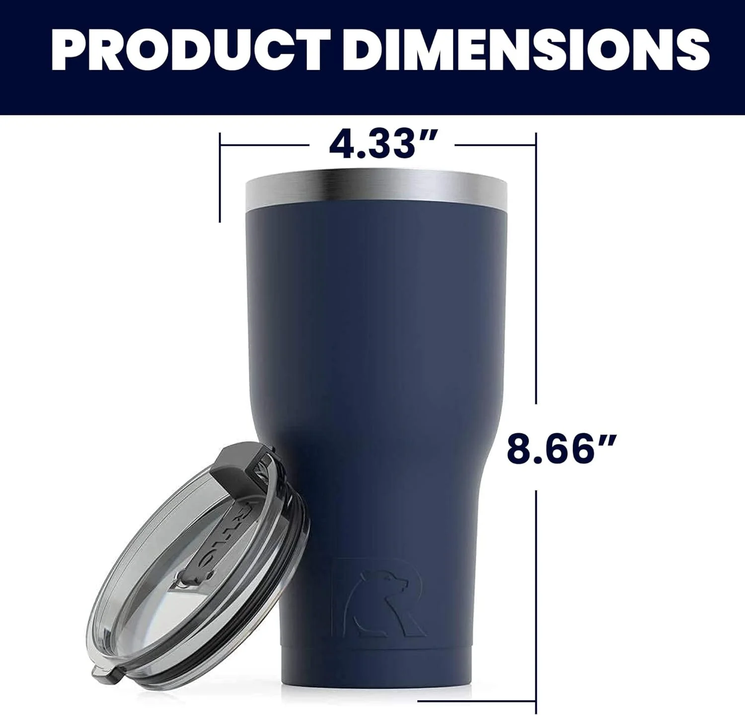 RTIC 30 OZ Insulated Tumbler Stainless Steel Coffee Travel Mug with Lid, Spill Proof, Hot Beverage and Cold, Portable Thermal Cup for Car, Camping, Deep Harbor - Womvr