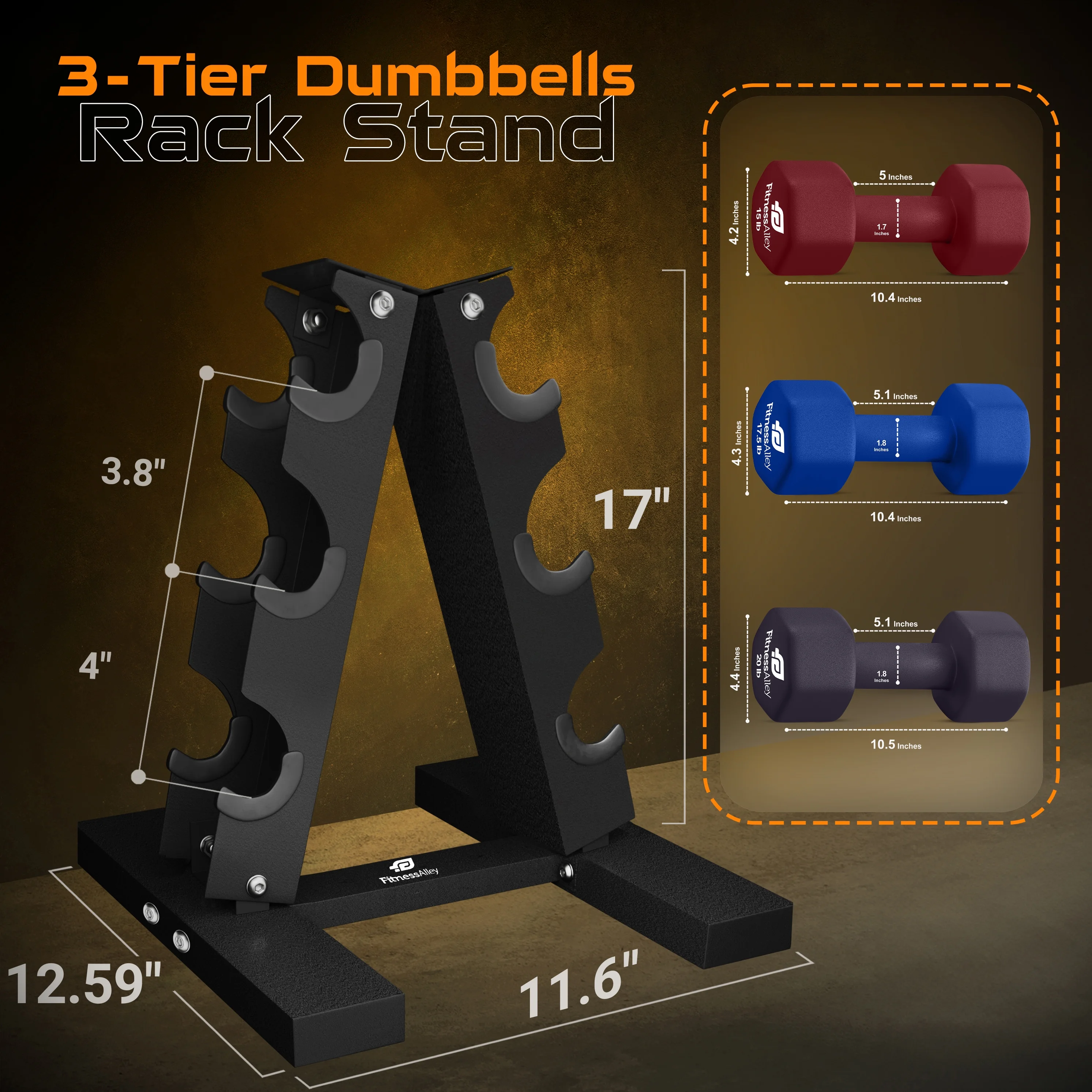 Fitness Alley Neoprene Workout Dumbbells - Non Slip, Anti Roll Exercise & Fitness Dumbbells Combo - Hex Shaped Hand weights for Men & Women(2, 4, 6, 8, & 10lb Dumbbells) - Womvr