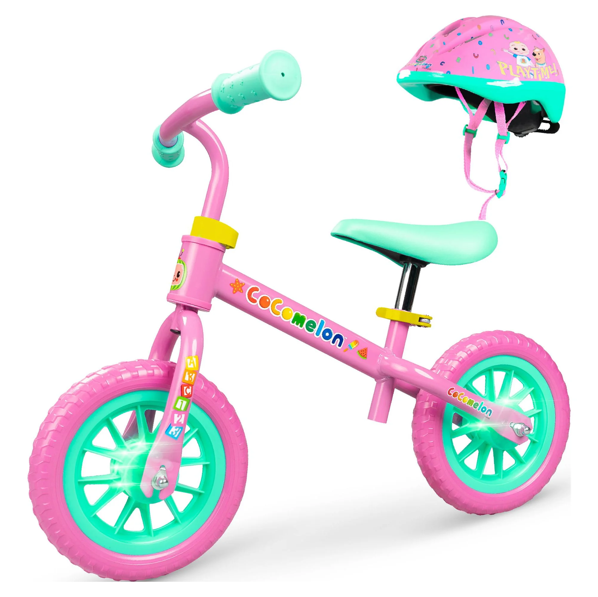 Cocomelon Toddlers Balance Bike Adjustable Helmet Light-up 10